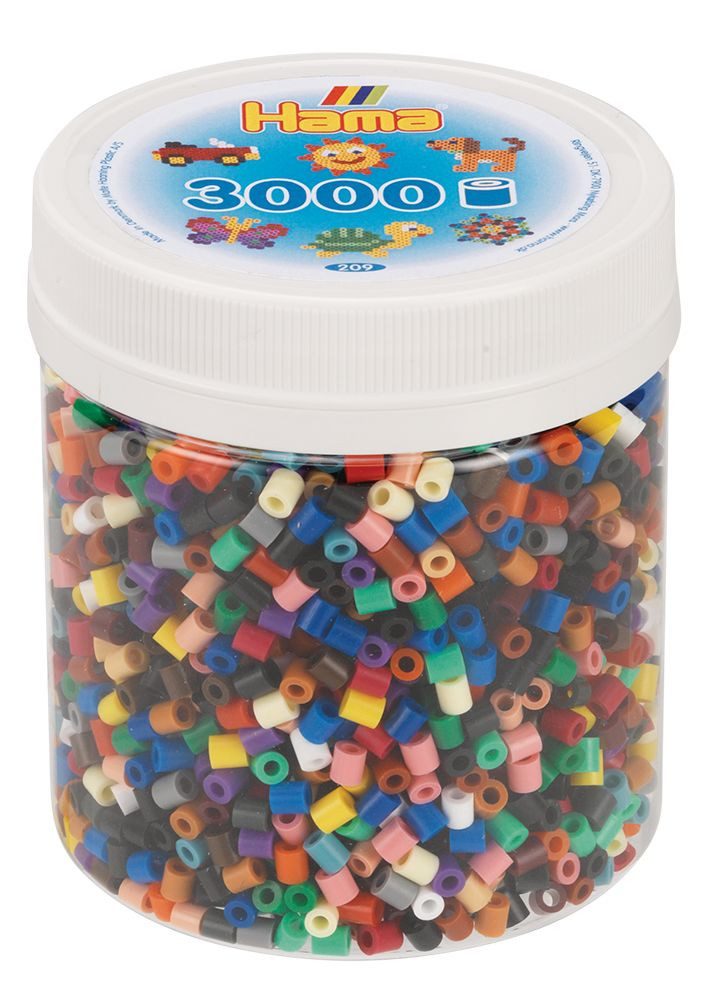 Hama Bügelperlen Hama Dose mit 3000 Midi-Bügelperlen Vollton Mix 67 - 22 Цвета(ов)