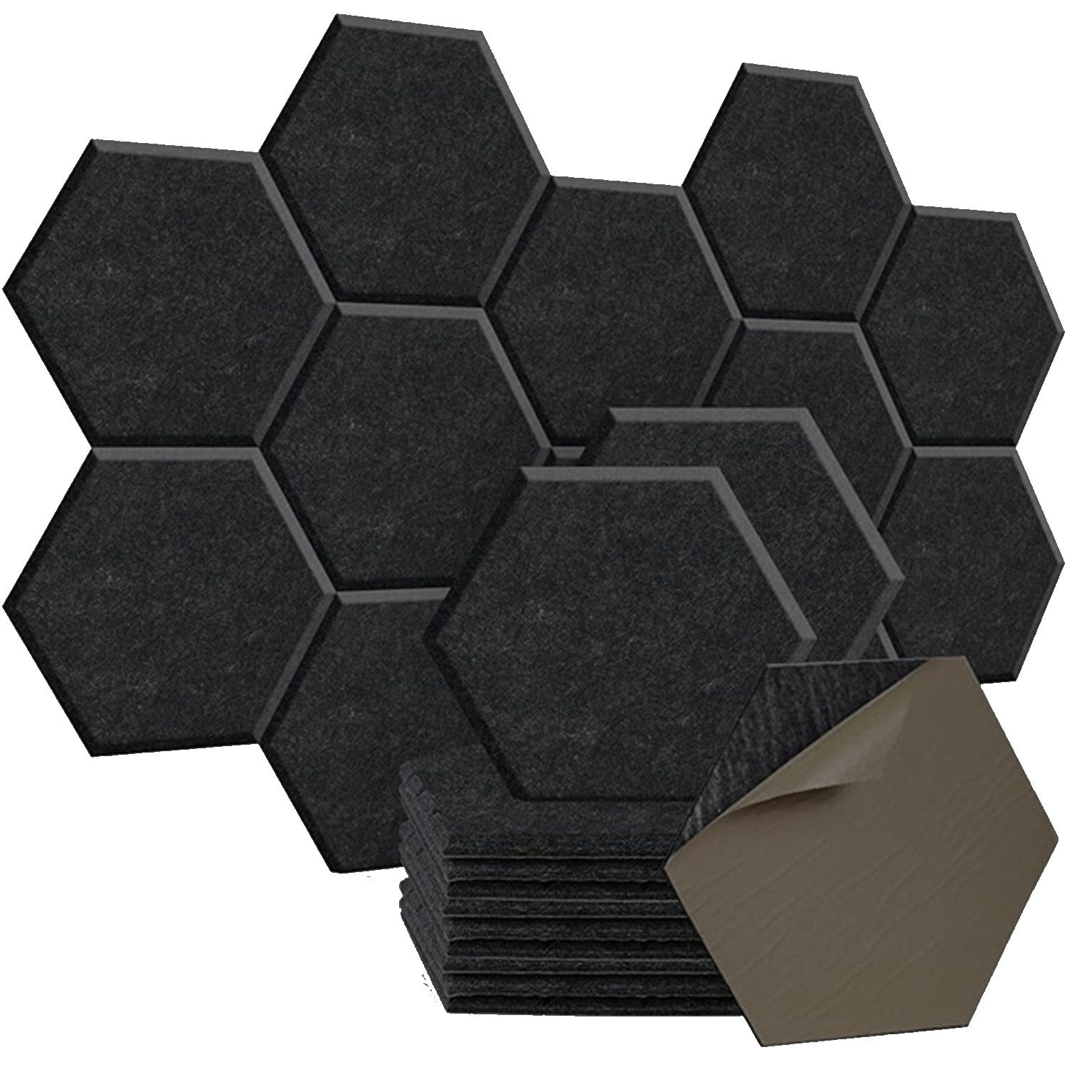 RWEUOQ Akustikplatte 12 Stück,Hexagon Akustikplatte,Selbstklebend,9mmHohe D günstig online kaufen