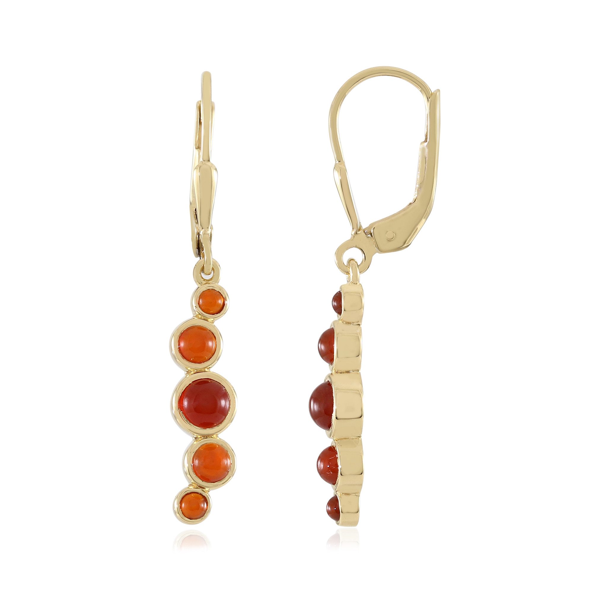 Cavill Ohrring-Set Cavill Karneol 1,26 ct Echtschmuck, lang, vergoldet, 925 Silber (2-tlg)