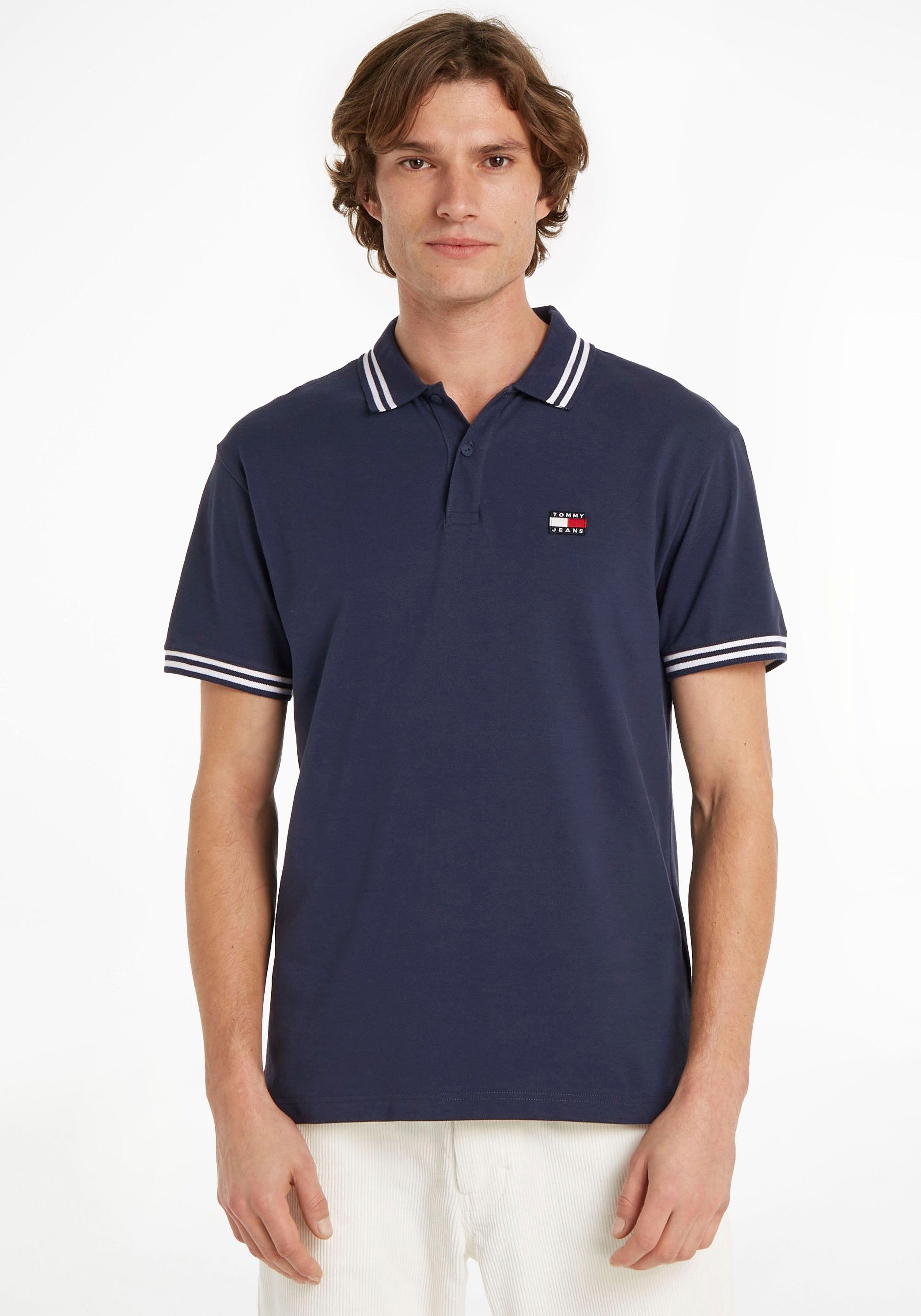 Outlet niedrigster Preis! Tommy Jeans Poloshirt TJM Navy CLSC TIPPING POLO DETAIL Twilight