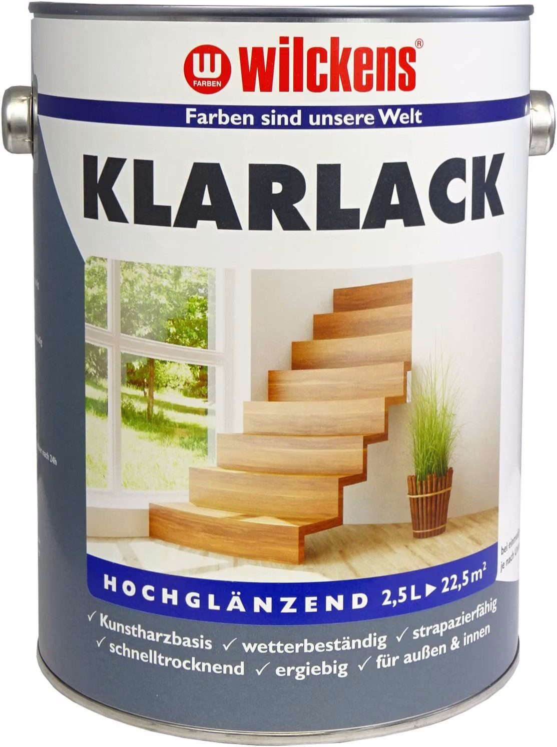 Wilckens Farben Lack Wilckens 2.5 Liter Klarlack Hochglänzend Farblos Kunstharzbasis Innen