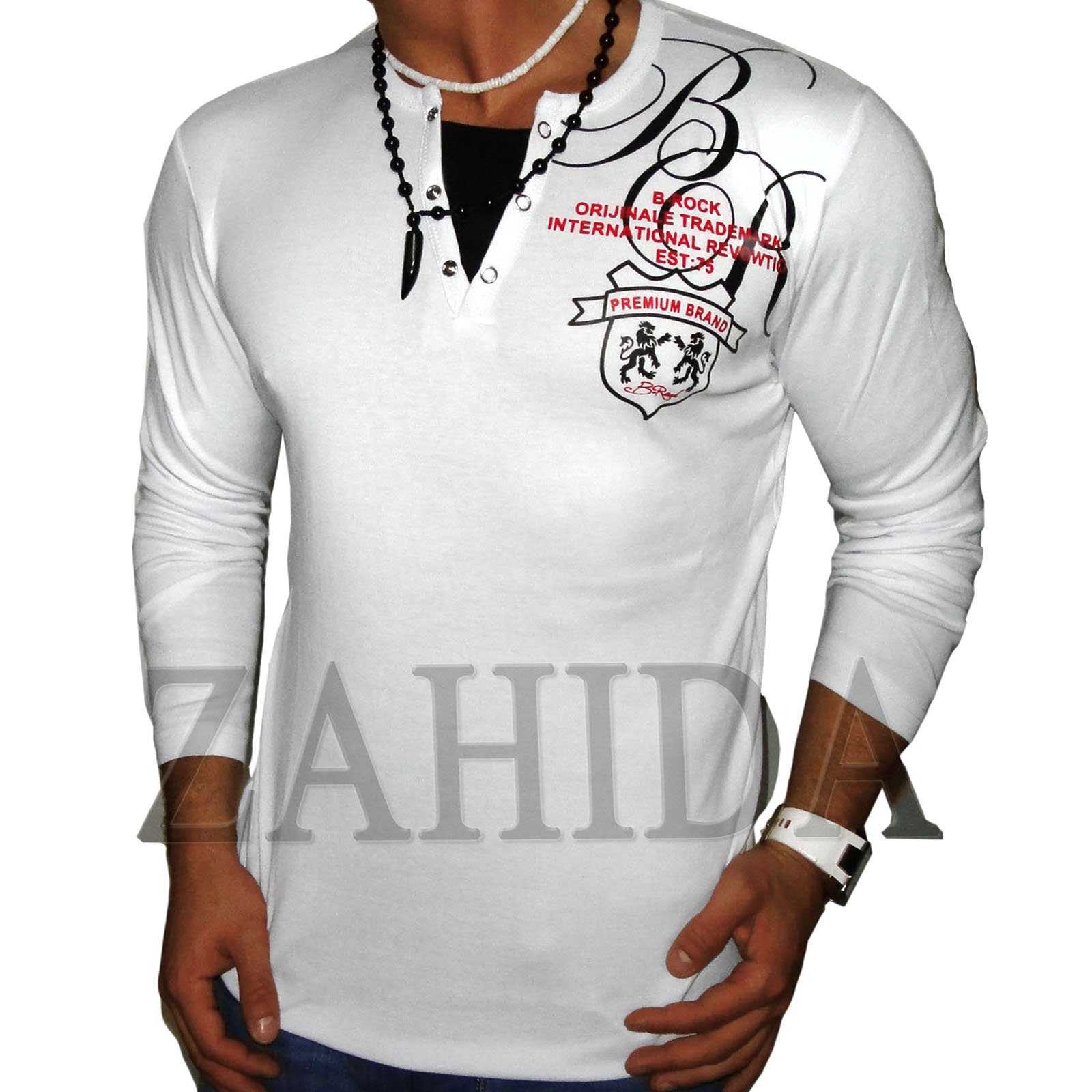 BLACKROCK 2-in-1-Langarmshirt Herren Langarmshirt Henley V-Kragen günstig online kaufen
