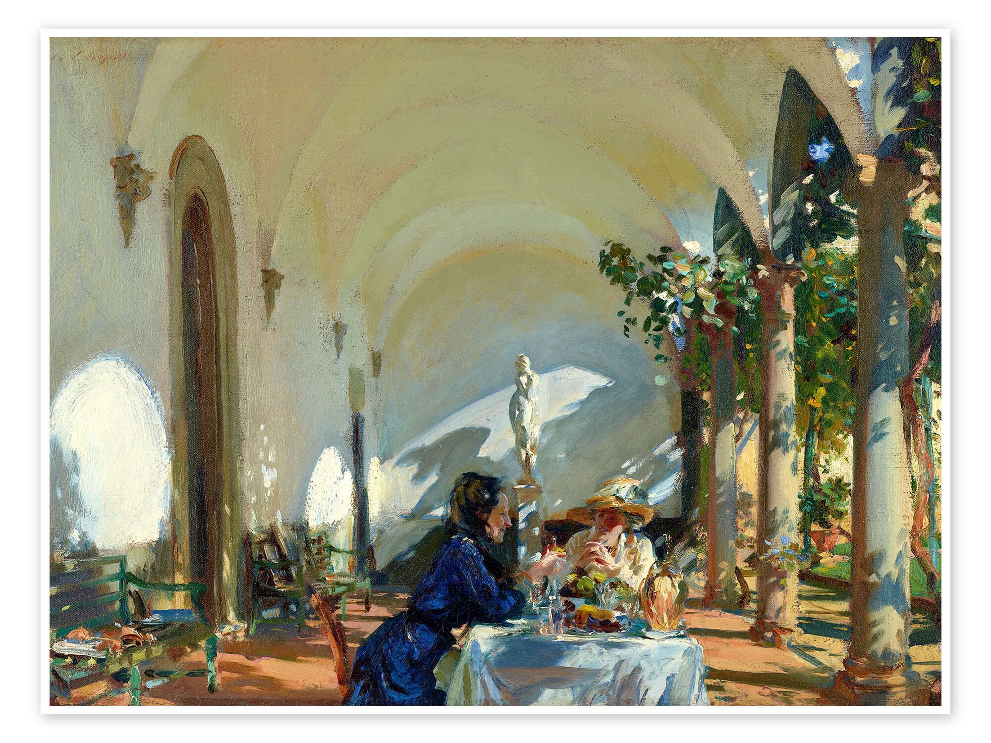 Posterlounge Wandbild Frühstück in der Loggia, John Singer Sargent, erhältlich als Poster, Leinwandbild, Wandsticker oder Acrylglasbild
