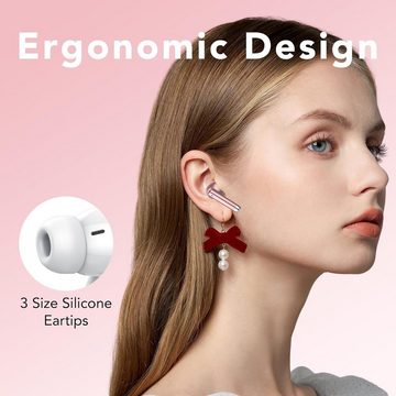 QXQ Bluetooth USB-C, LED Anzeige wireless In-Ear-Kopfhörer (Genießen Sie kabellosen Komfort mit kristallklarem Klang., Bluetooth, Mit Tiefer Bass, Wasserdicht Ohrhörer, Touch Control)