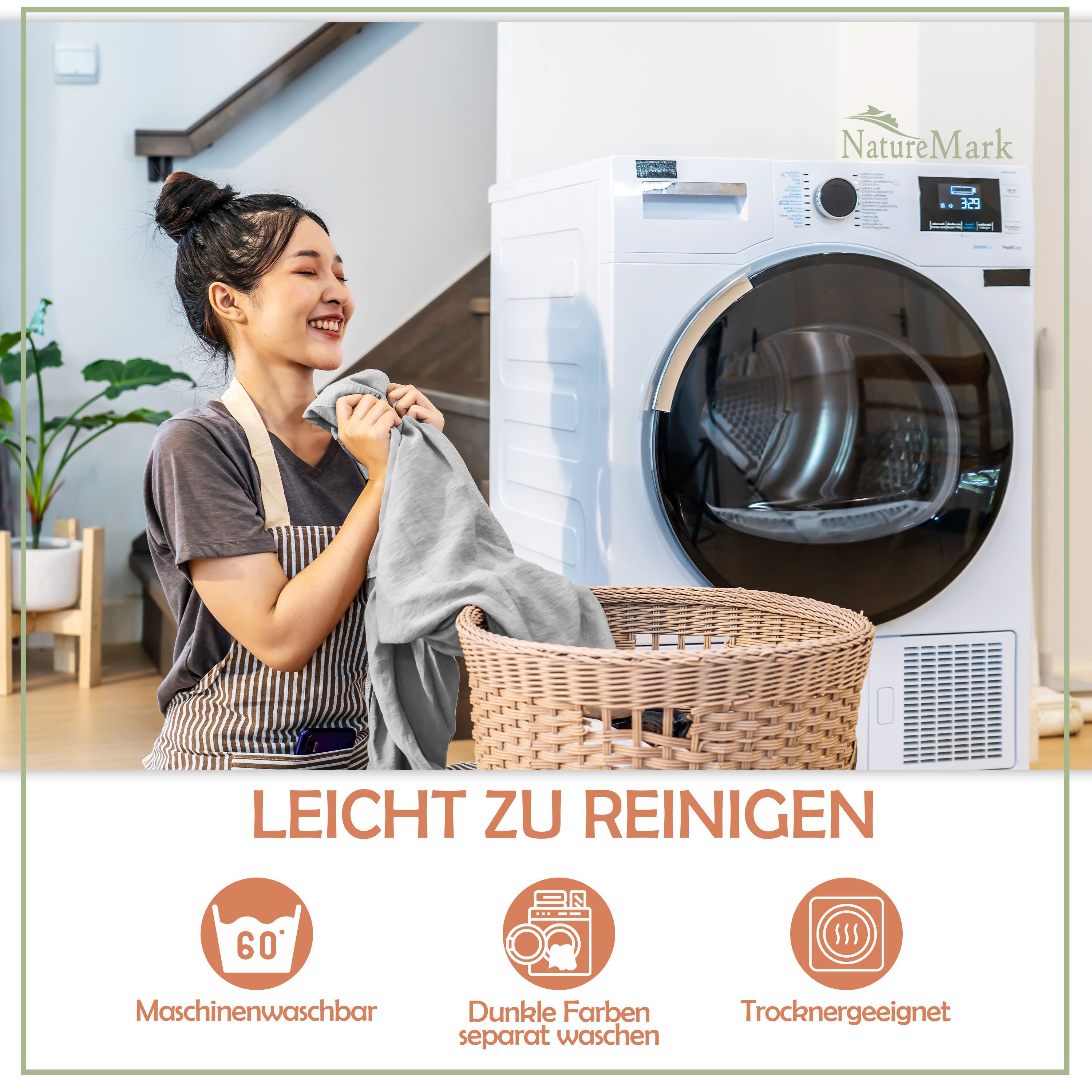 NatureMark Spannbettlaken Gebürstete Mikrofaser, Polyester, Gummizug: rundum, viele Größen und Farben Markenware (90x200 cm, Silber grau) – Bild 5 von 5
