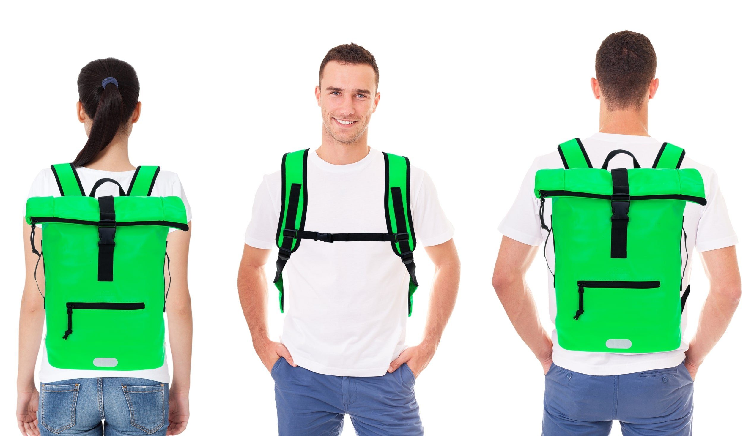 ELEPHANT Freizeitrucksack Time Bag aus Plane, Rucksack Laptoprucksack Daypack wasserabweisend + Trinkflasche