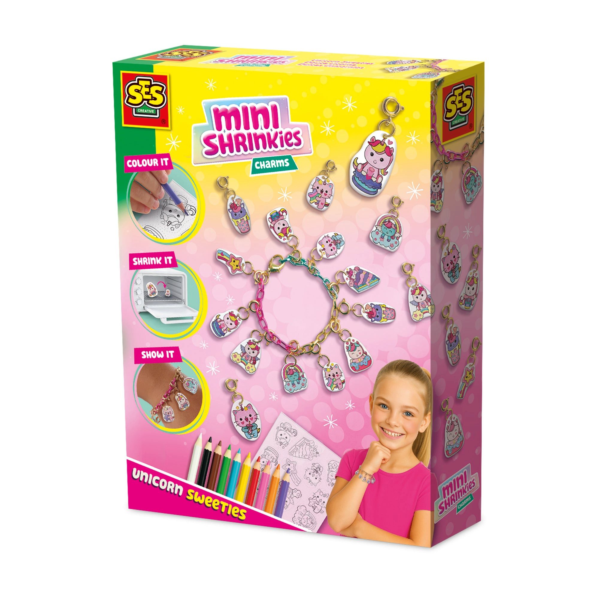 SES Creative Spiel SES Creative Mini Shrinkies – Charms Unicorn Sweeties (14172)