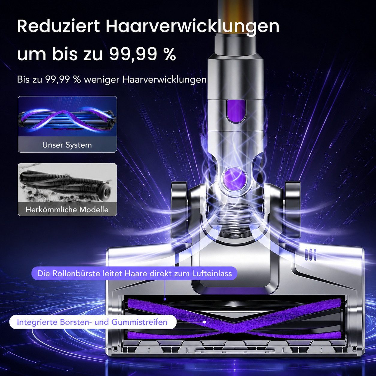 VacniQ Akku-Hand-und Stielstaubsauger 68.000 Pa Kabelloser Staubsauger Akku Staubsauger beutellos, beutellos, Akku Staubsauger, Staubsauger, 68KPa, 55 Minuten, 1.2 L, 3.26kg
