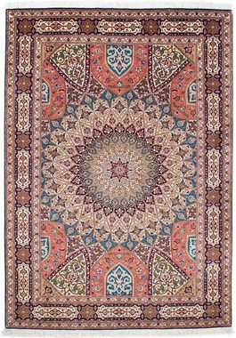 Orientteppich Perser - Täbriz - Royal - 242 x 168 cm - mehrfarbig, morgenland, rechteckig, Höhe: 7 mm, Wohnzimmer, Handgeknüpft, Einzelstück mit Zertifikat
