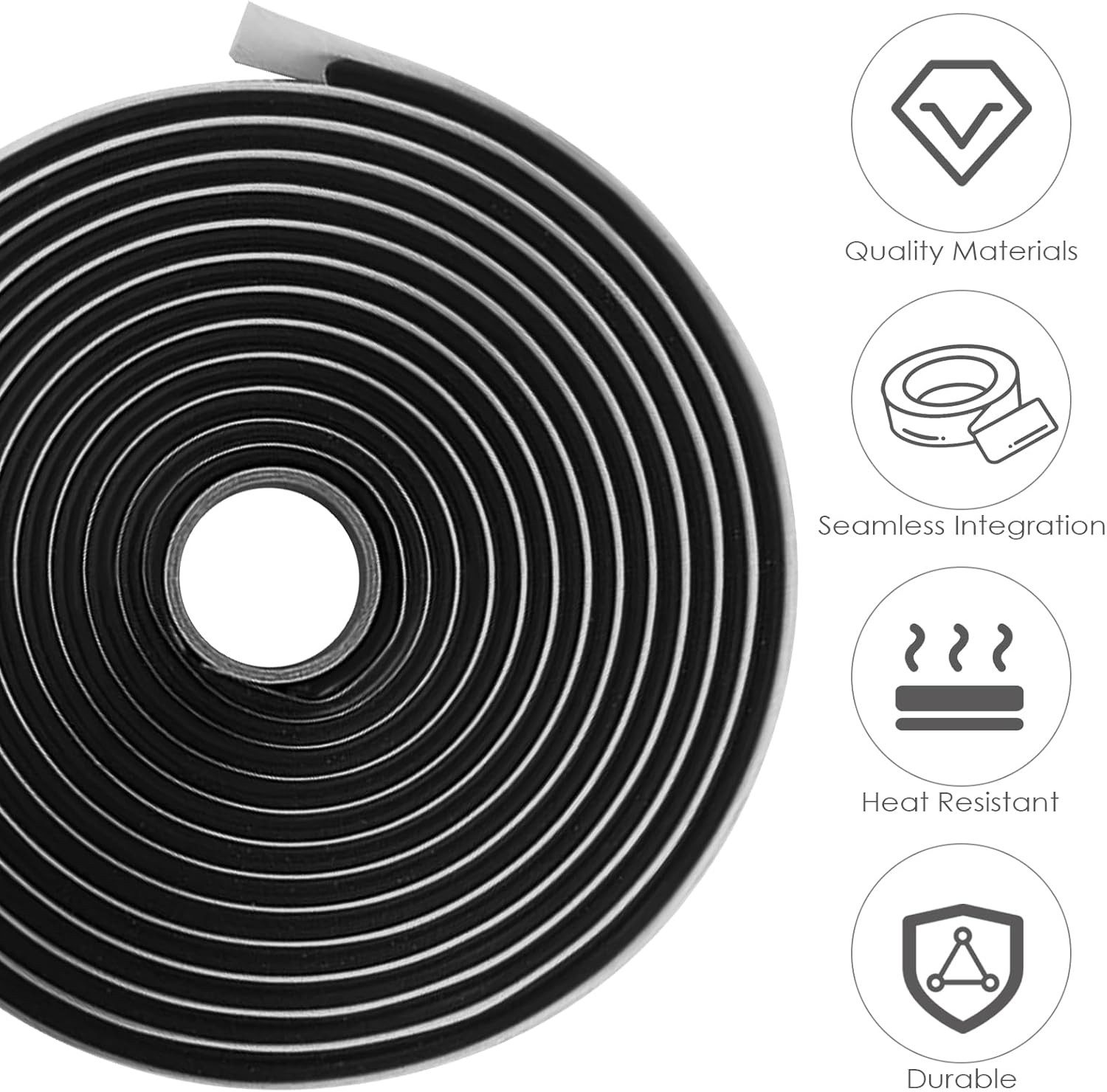 Zengi Dichtungsband Butyl-Dichtungsband 9,5 mm × 4 m selbstklebend wasserdicht Schwarz, (Packung, 1-St., 1 Rolle Butyl-Dichtungsband), UV-beständig, hitzebestän – Bild 4 von 5
