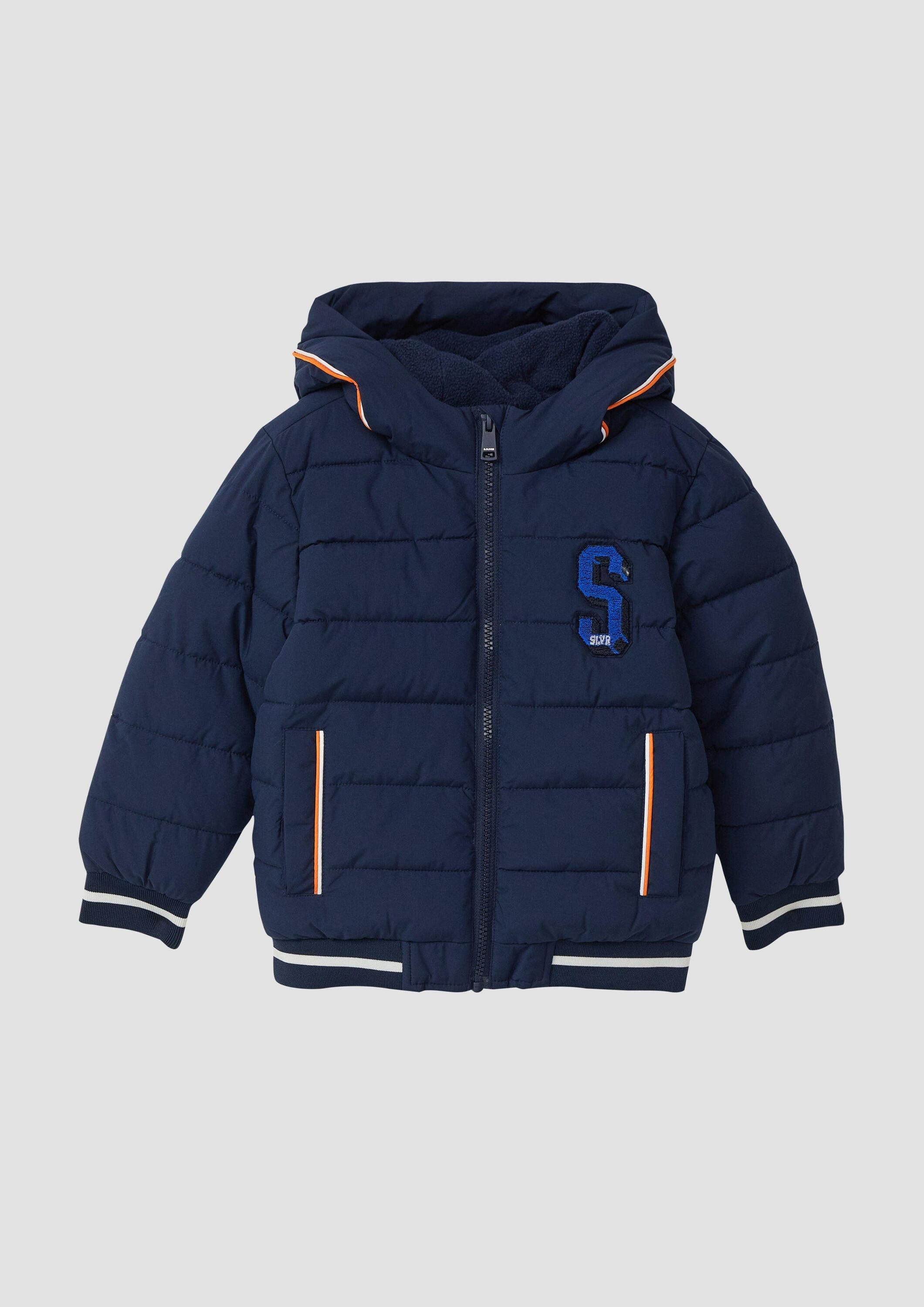 s.Oliver Winterjacke Outdoor-Jacke Pufferjacke mit Fleece-Futter und Kontraststreifen