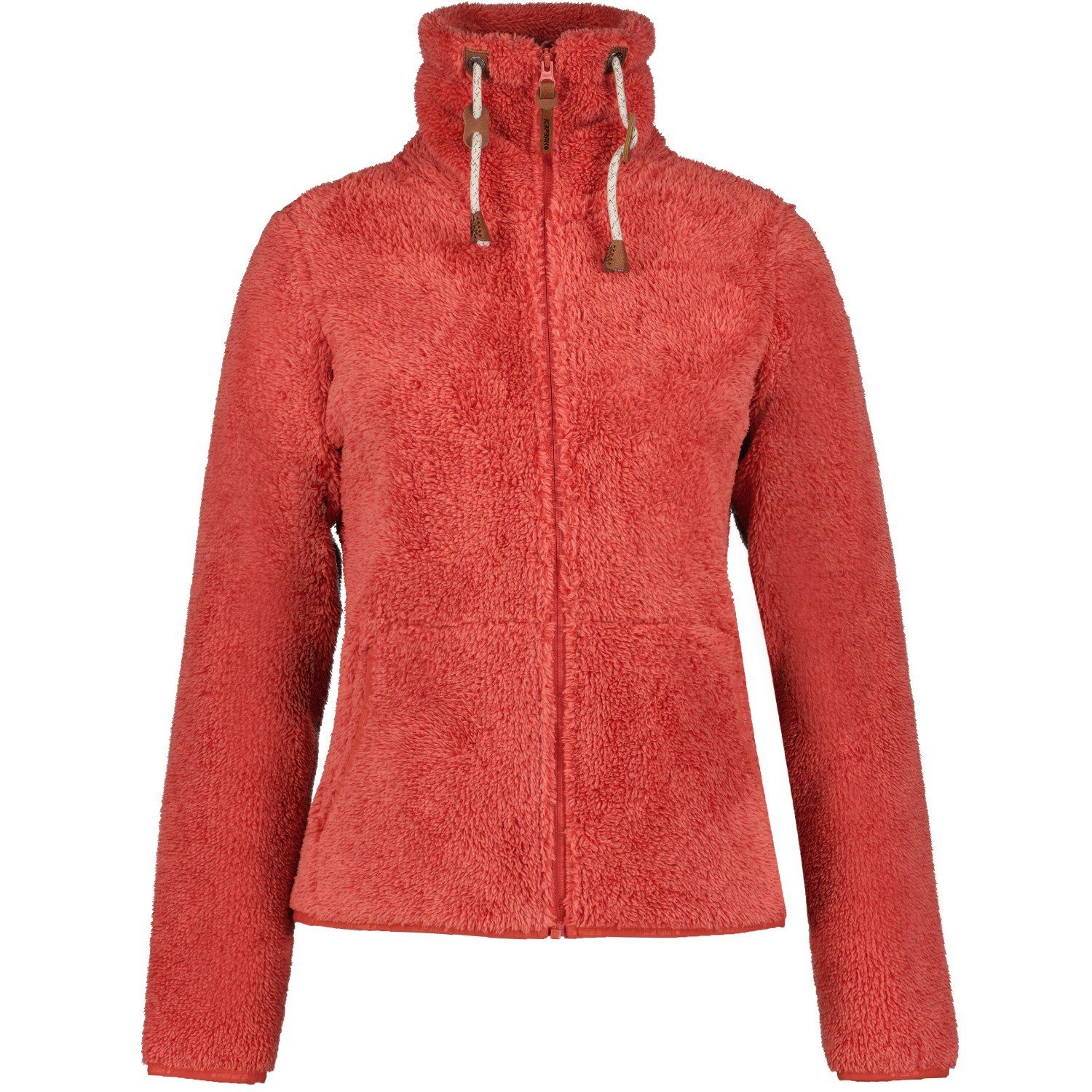 Icepeak Strickfleecejacke Colony Fleecejacke Fleece Langhaar Jacke Koralle Damen