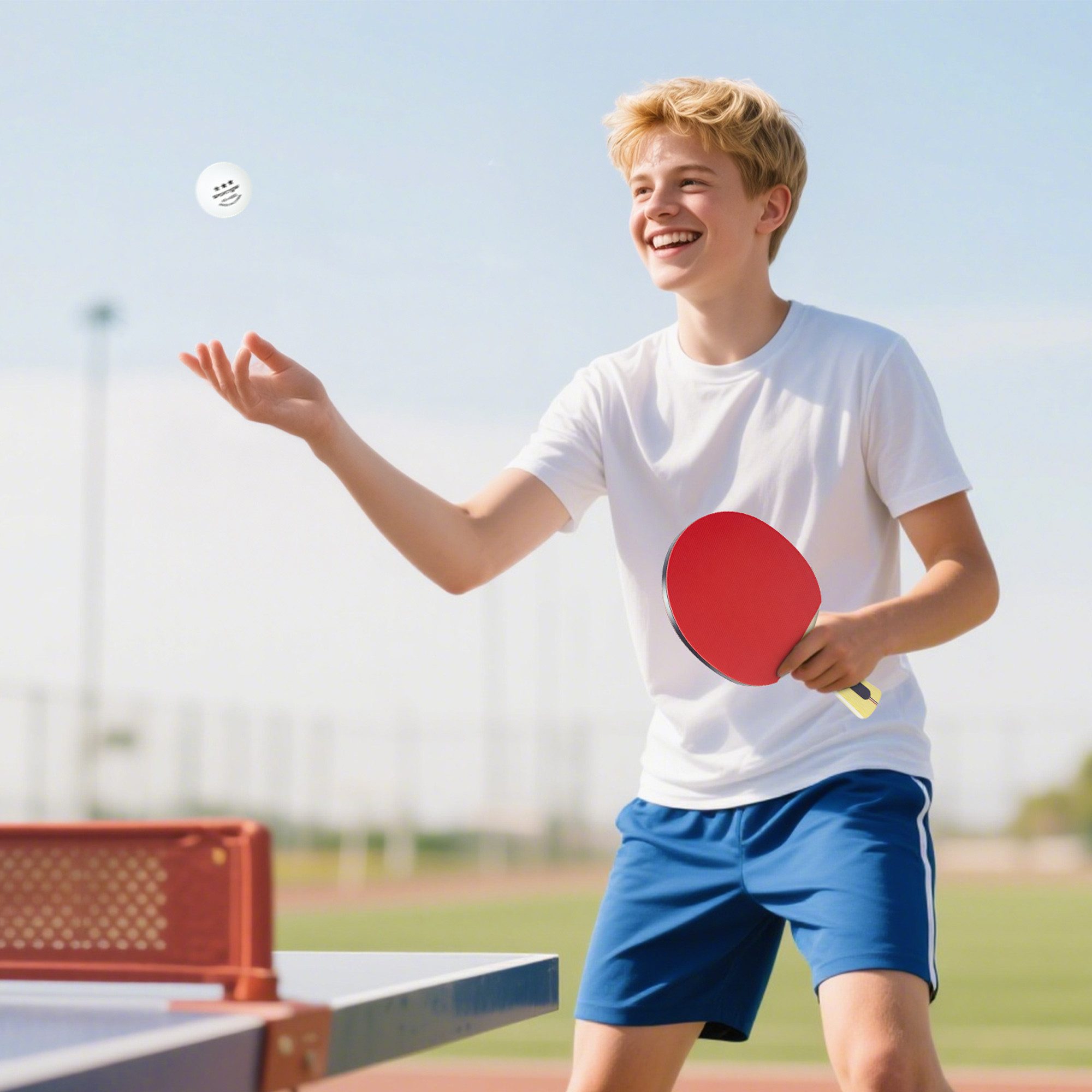 SPORTNOW Tischtennisschläger mit 4 Tischtennisschlägern, 8 Tischtennisbällen, Tragetasche (Ping Pang Set, 13-tlg., Tischtennis Set), für Drinnen & Draußen