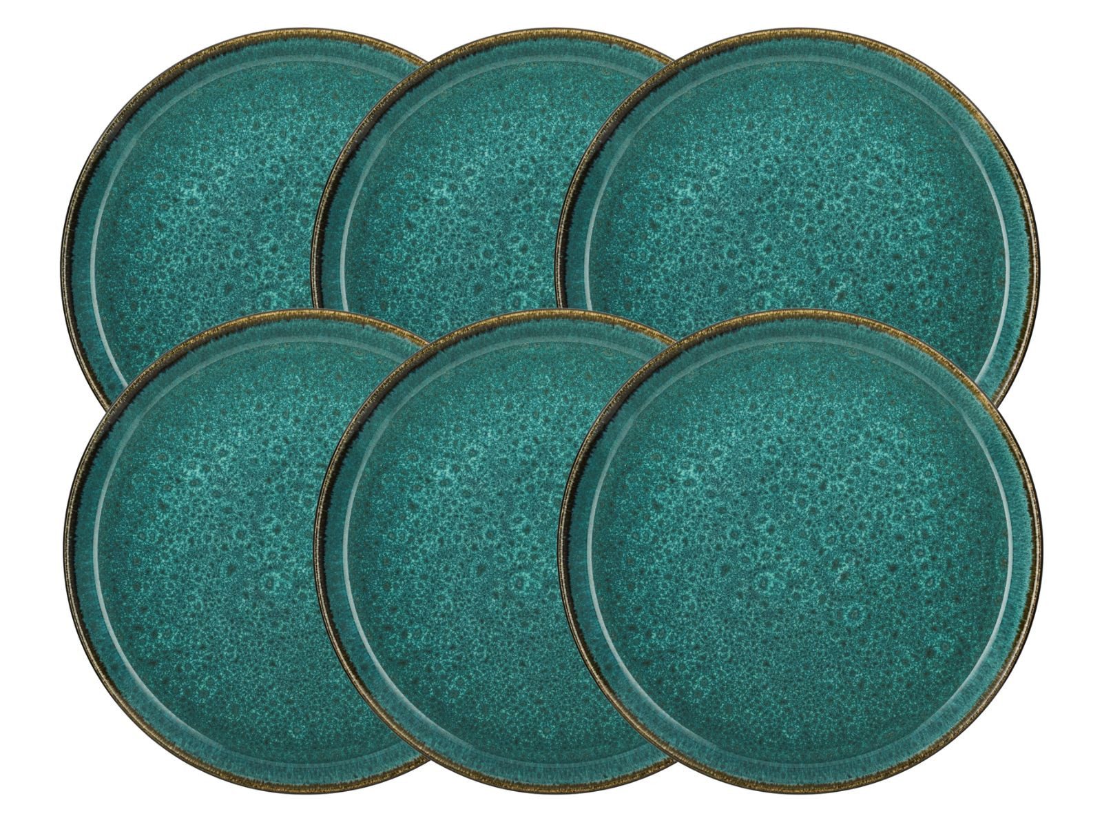 Bitz Тарелки-Set Тарелка обеденная matt green / shiny green 27 cm Set6, Steinzeug, Тарелка обеденная Gastro 27 cm Grün/Grün