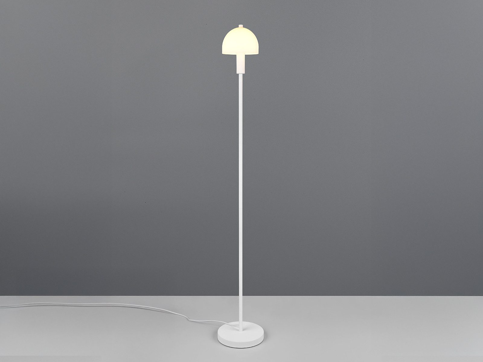 Reality Leuchten Stehlampe, ohne Leuchtmittel, klein mit Metall-Fuß & Lampenschirm Glas stehend für Ecke, Höhe 120cm