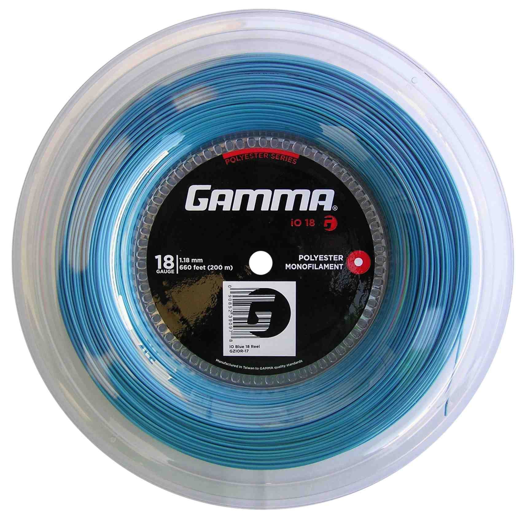 Gamma Tennissaite iO (Haltbarkeit+Power) blau 200m Rolle, Saitendicke: 1.28