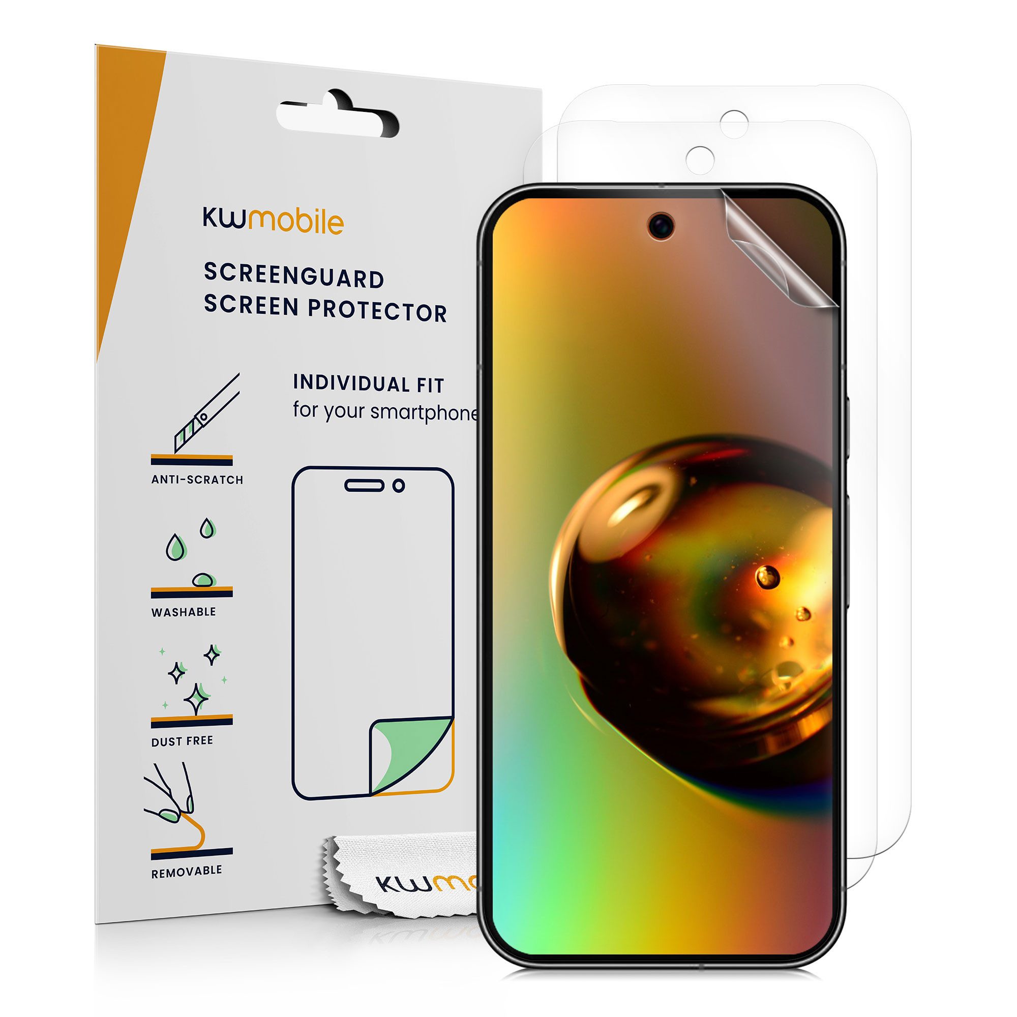 kwmobile Displayschutzfolie 3x Folie, 3 Stück, klare Displayschutzfolie Displayschutz transparent Schutzfolie
