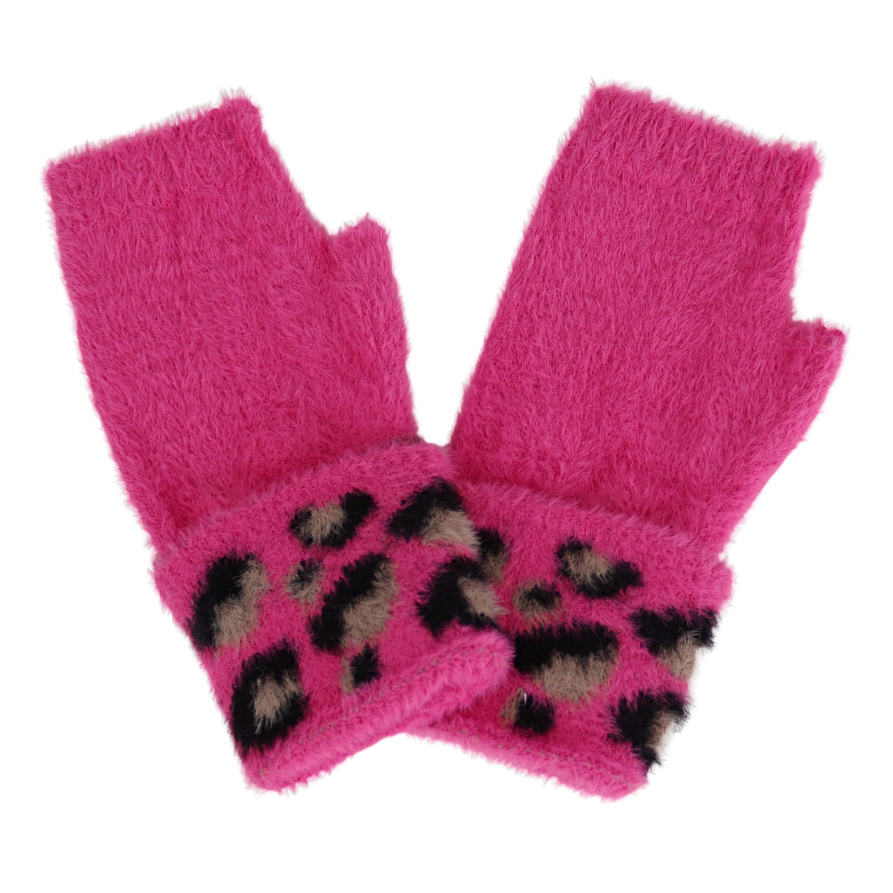 MIRROSI Strickhandschuhe Damen Fingerlosen Handschuhe Leo Muster (Einheitsg günstig online kaufen