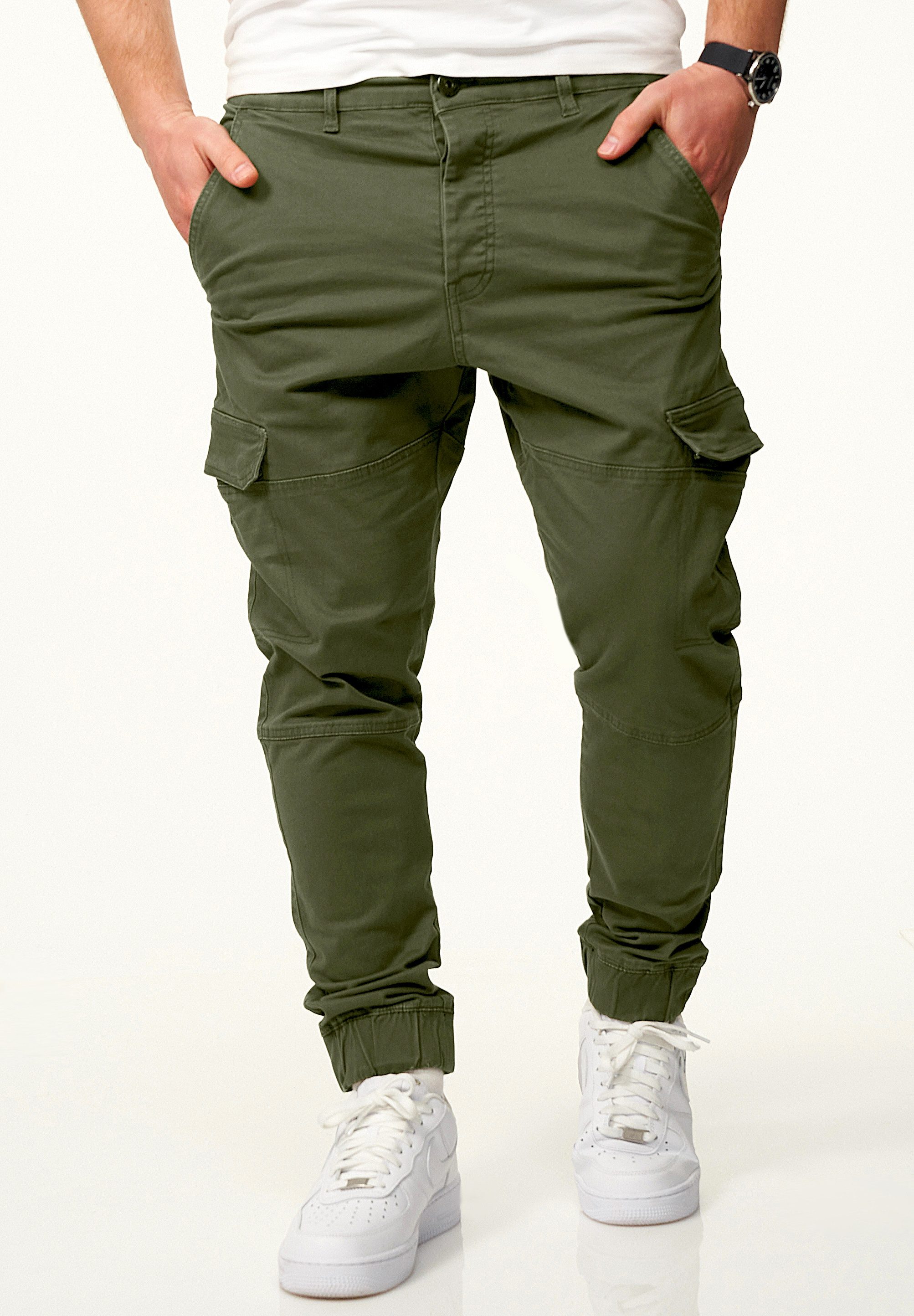DAILY COTTON Cargohose mit elastischen Beinbündchen Herren Jogger-Hose Jean günstig online kaufen