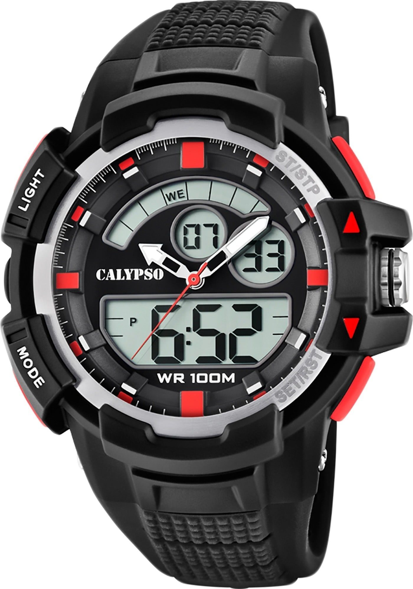 CALYPSO WATCHES Digitaluhr Calypso Herren Uhr K5767/3 Kunststoffband, Herren Armbanduhr rund, Kunststoff, PUarmband schwarz, Sport