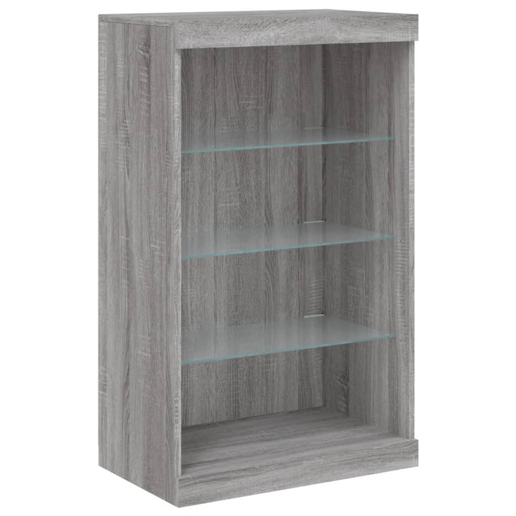 vidaXL Sideboard Sideboard mit LED-Leuchten Grau günstig online kaufen