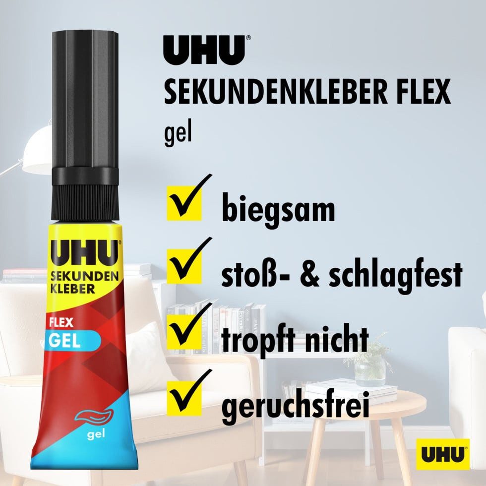 UHU Klebstoff UHU Sekunden Alleskleber geruchsfrei Superflex Gel