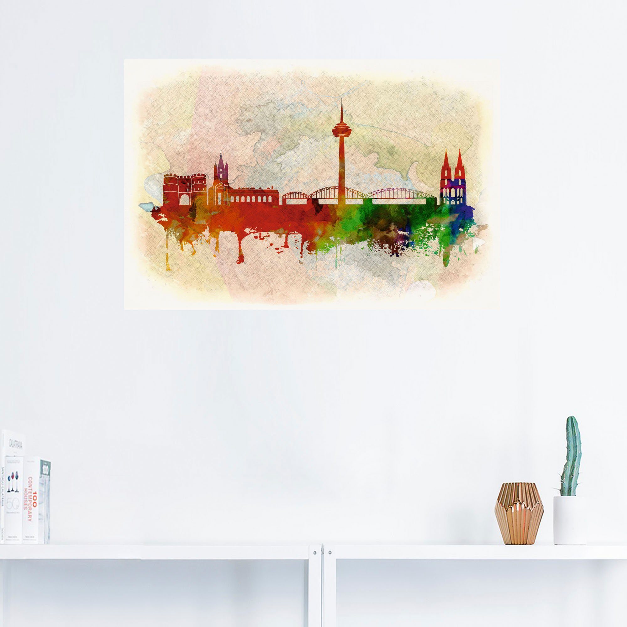Alubild, Leinwandbild, oder Poster Wandbild (1 Deutschland Größen versch. Artland Wandaufkleber Bremen als Skyline, Deutschland St), in