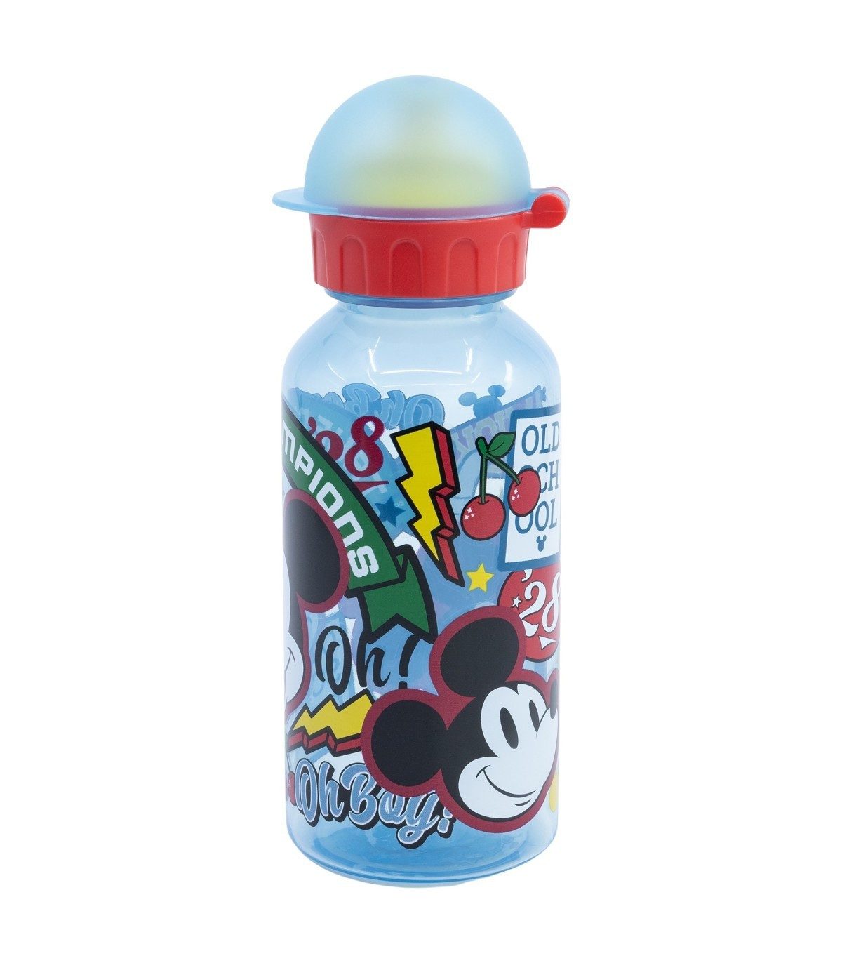 Disney Mickey Mouse Trinkflasche Kinder Trinkflasche 370 ml Schulflasche mit Sicherheitskappe