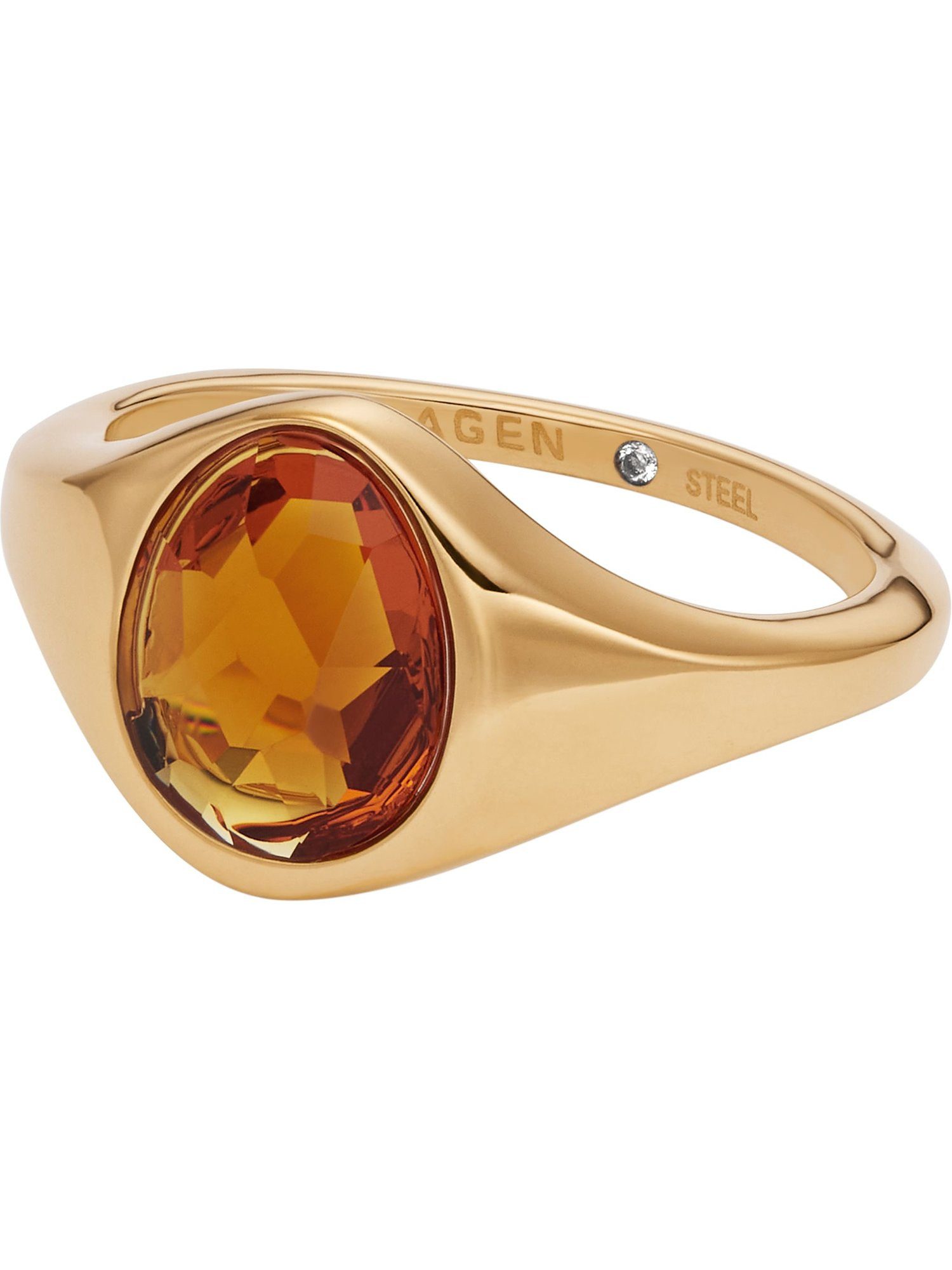 SKAGEN Fingerring Skagen Damen-Damenring Edelstahl Glasstein, Glasstein
