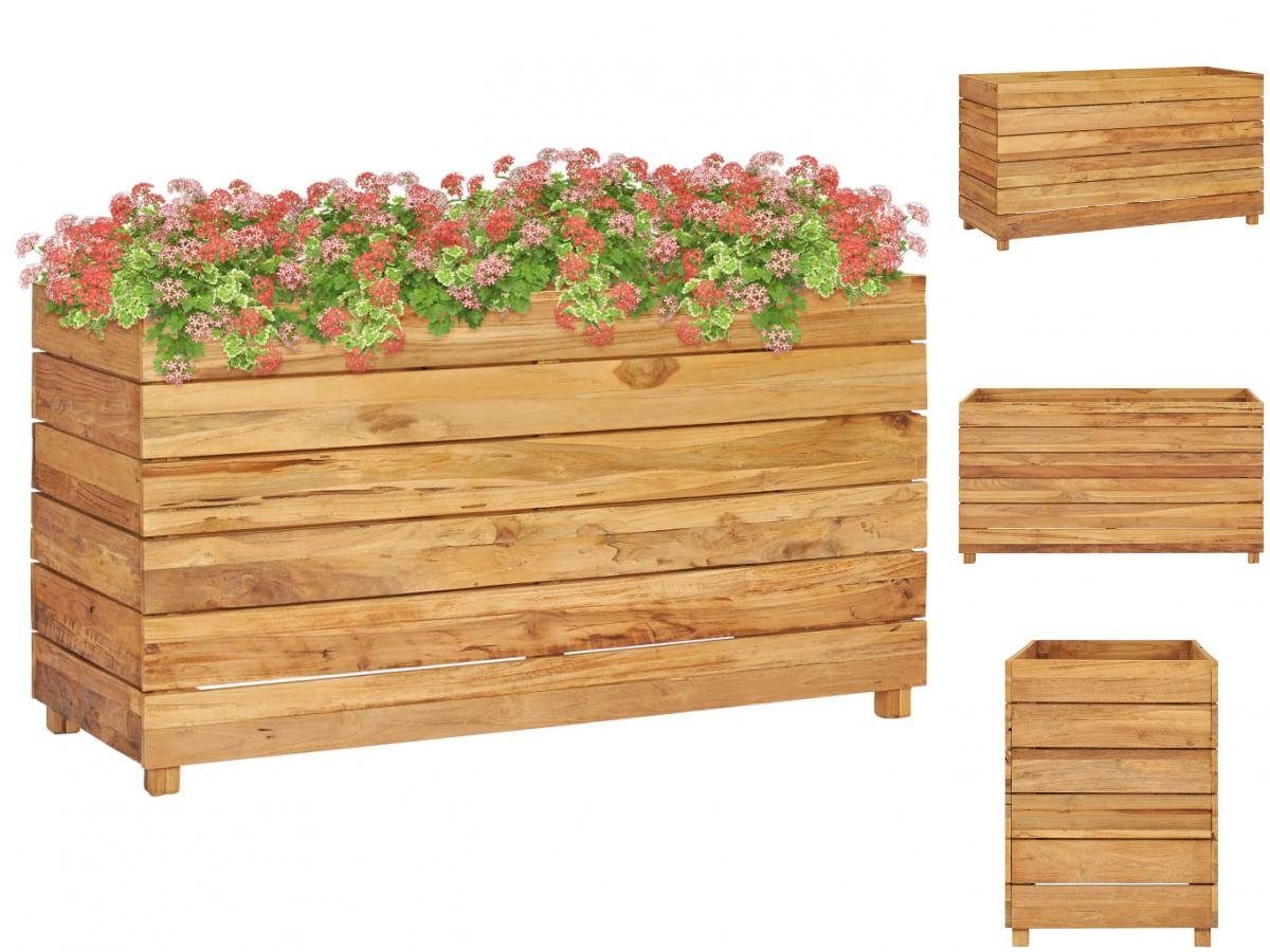 vidaXL Hochbeet Hochbeet 100x40x55 cm Teak Altholz und Stahl Holz