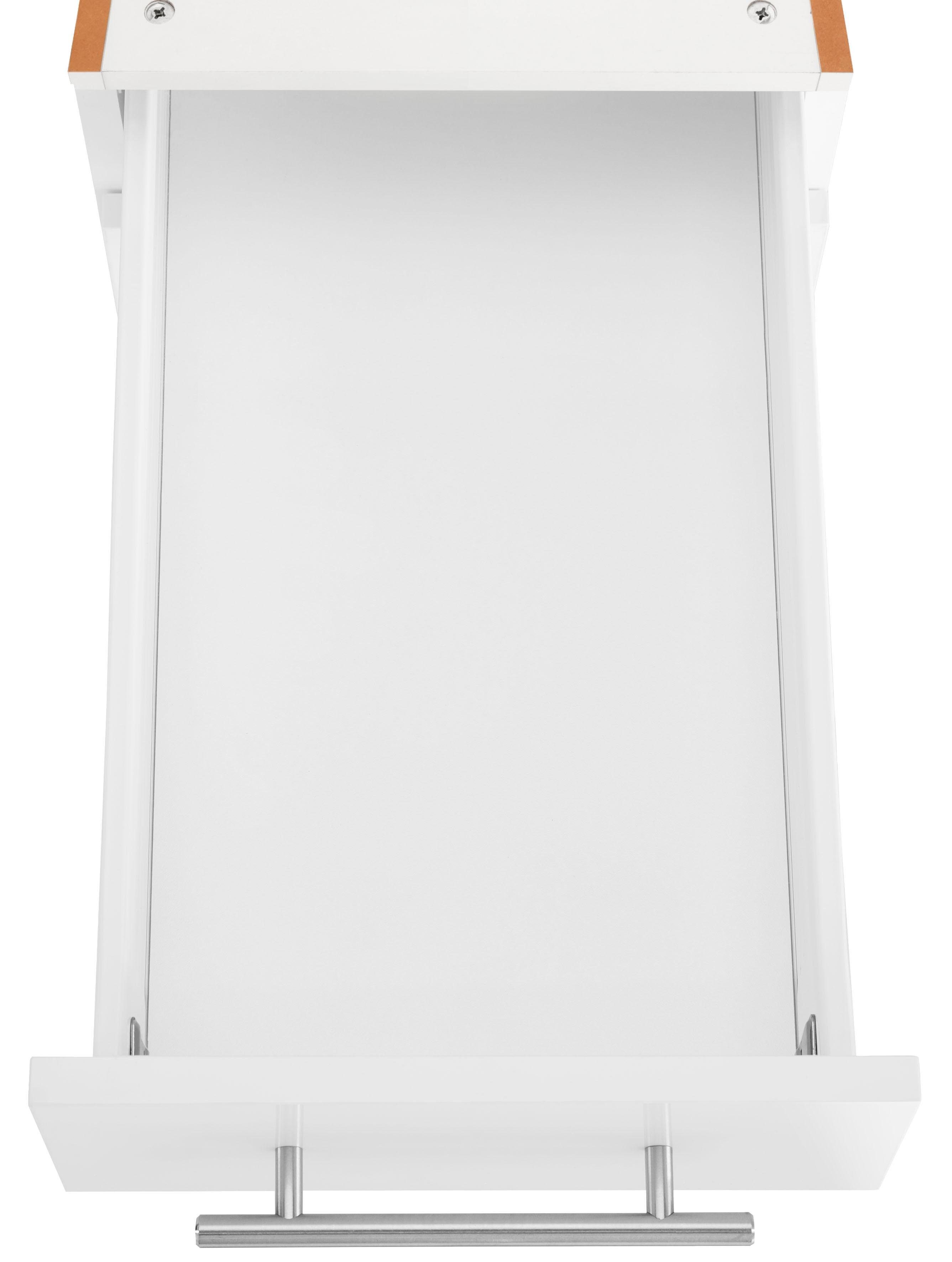 OPTIFIT Unterschrank Bern 30 Hochglanz/weiß mit | höhenverstellbaren und Tür weiß Füßen mit weiß cm breit, 1 Schubkasten