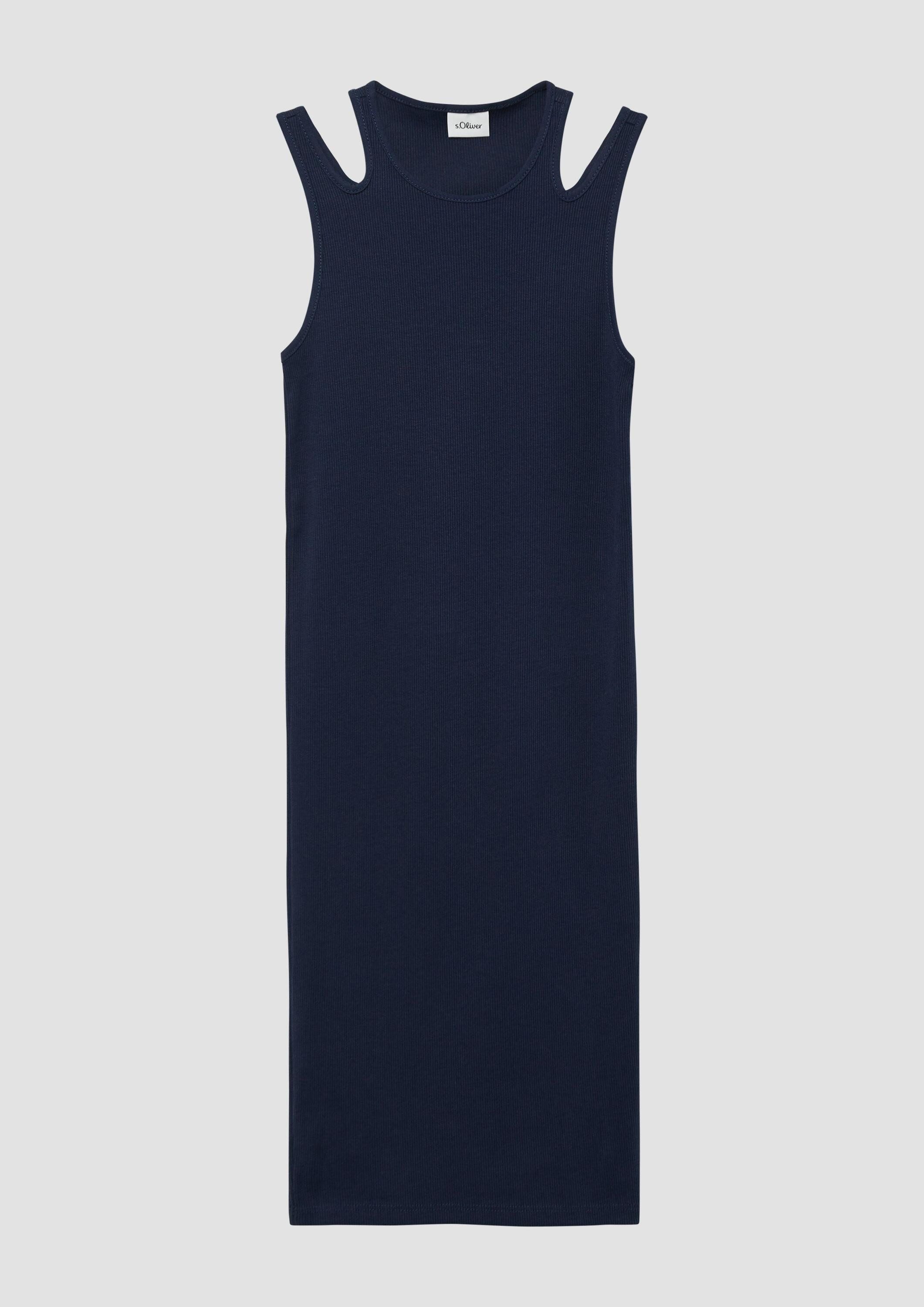 s.Oliver Maxikleid Kleid Slim-Fit-Kleid aus Rippware mit Cut-outs
