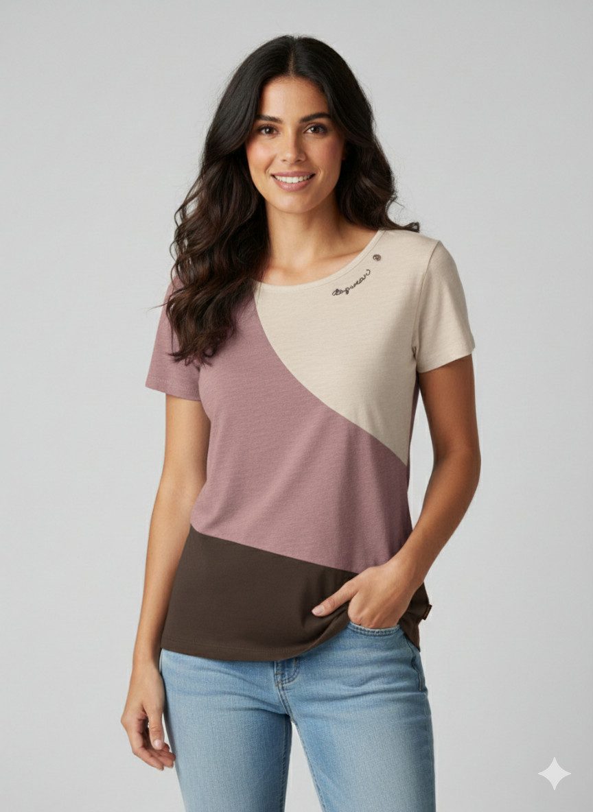 Ragwear Kurzarmshirt MINT BLOCK O mit Logo-Patches an Saum und Ärmel günstig online kaufen