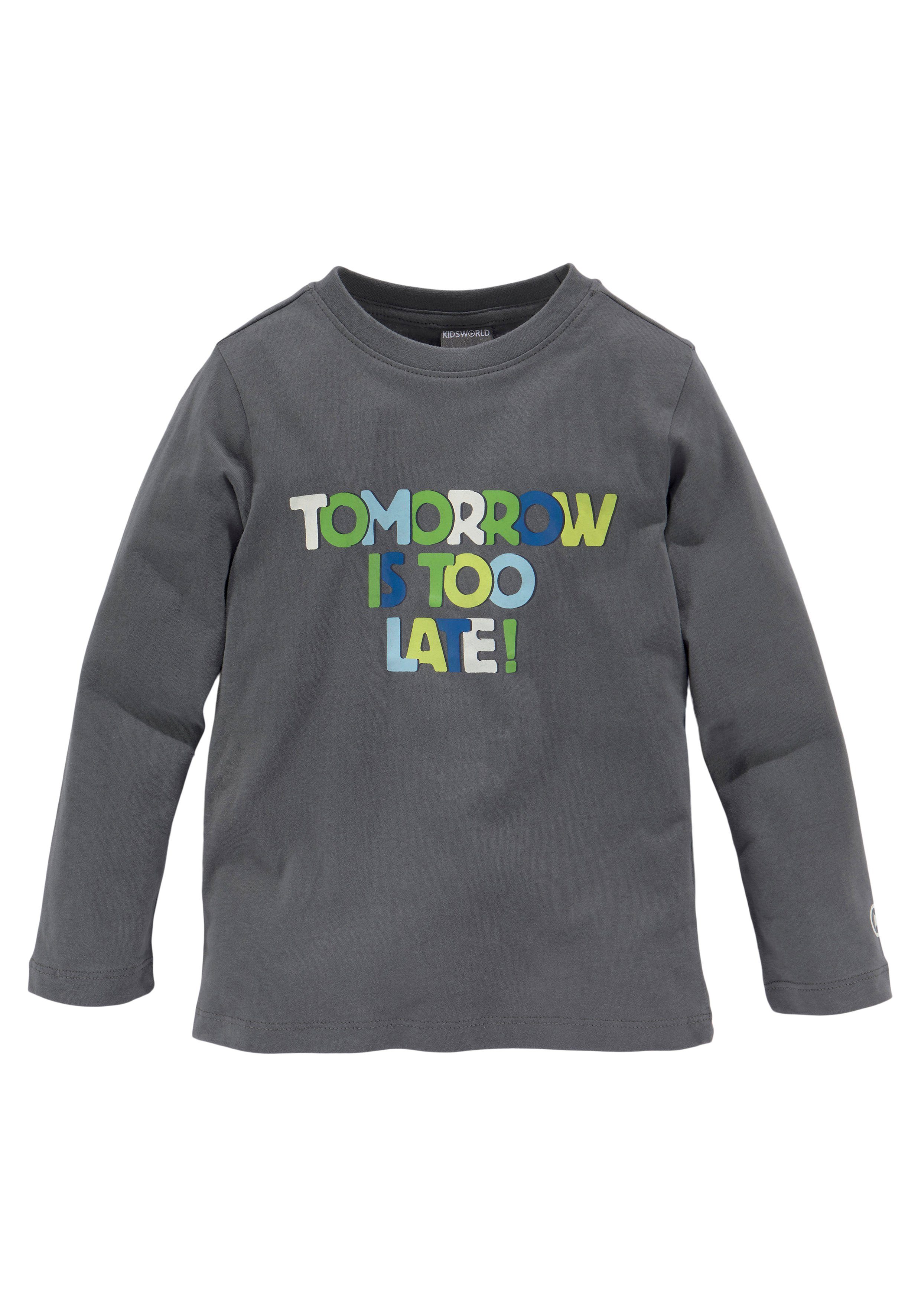 KIDSWORLD Langarmshirt GET STARTED TODAY 2-tlg., (Packung, 2er-Pack)