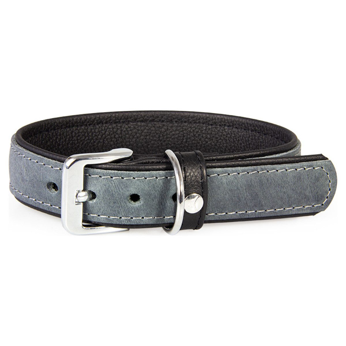 Das Lederband Hunde-Halsband Hundehalsband Vancouver Granite/Black