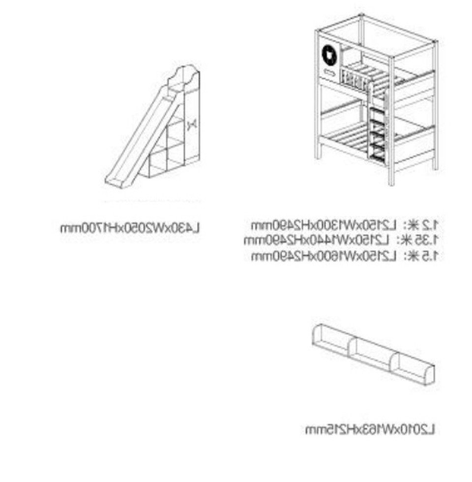 Xlmoebel Etagenbett XLMOEBEL Hochbett in Weiß mit integrierter Rutsche aus Holz (Etagenbett, 1-St., Etagenbett mit Rutsche, weiß), Made in Europa
