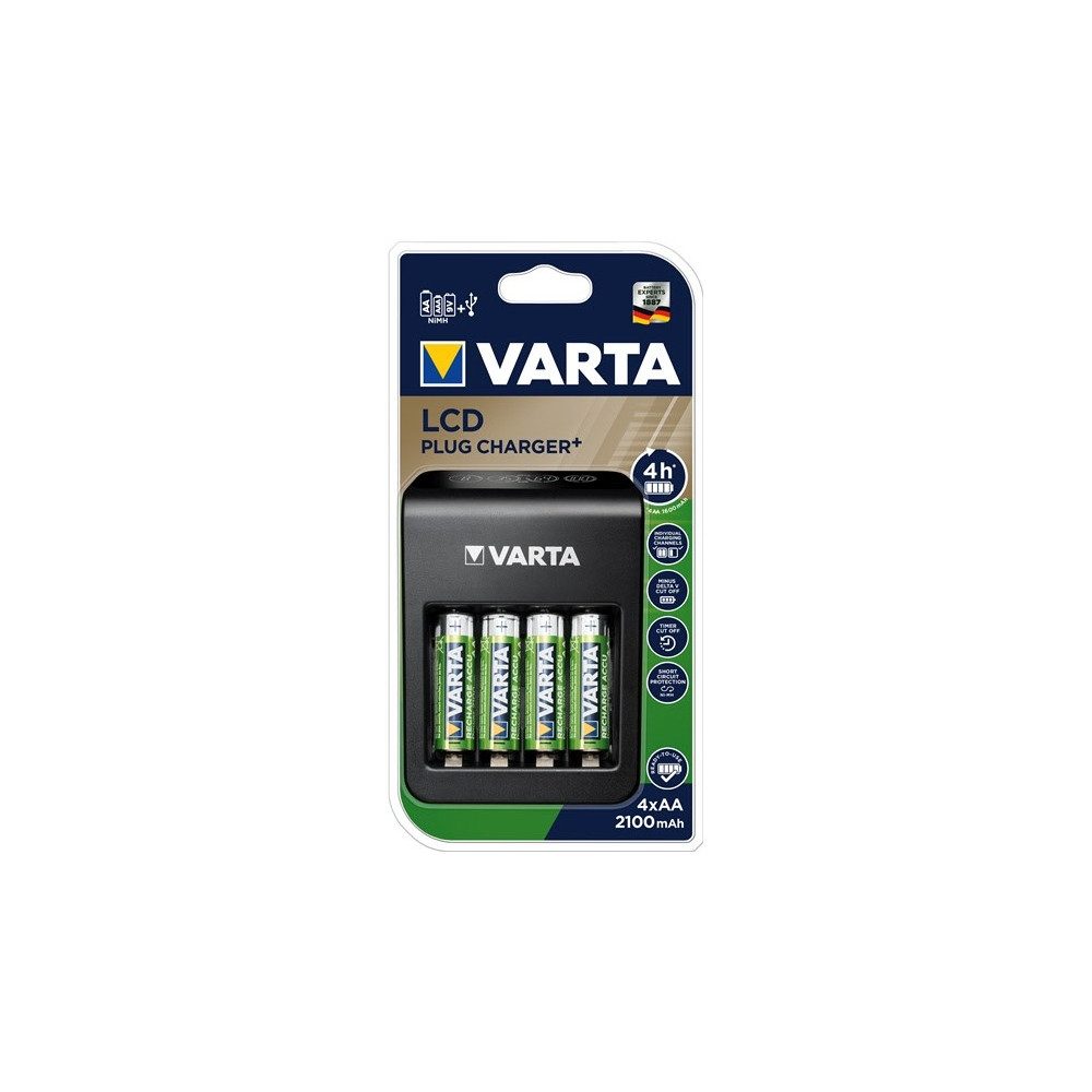 VARTA varta lcd plug charger+ akku-ladegerät. Akku-Ladestation (LCD Plug Charger+, Schnellladefunktion für AAA und AA Akkus)