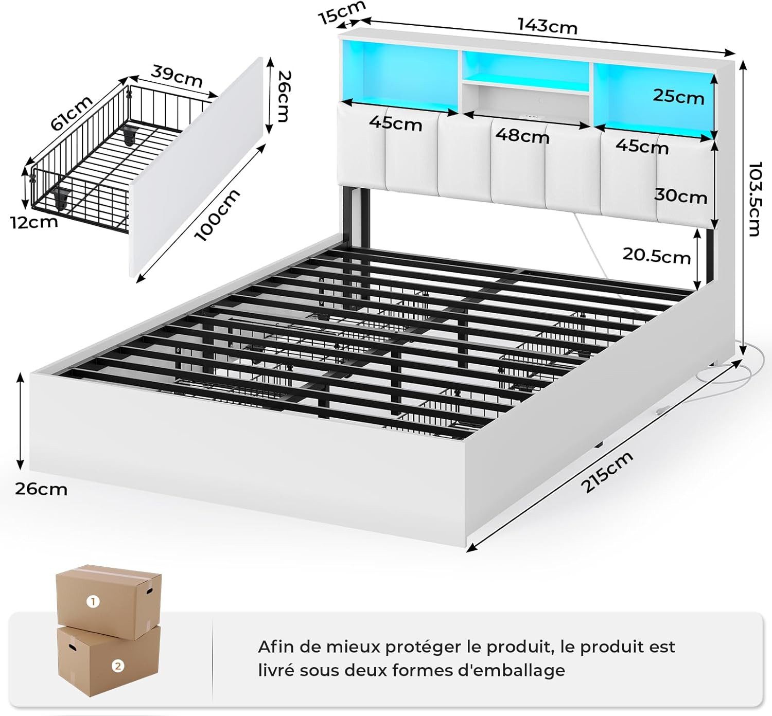 MSMASK Polsterbett Jugendbett, 140×200 cm mit günstig online kaufen