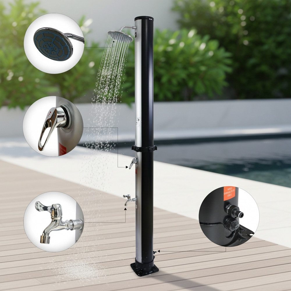 Mucola Solardusche Solardusche Gartendusche 20L Pooldusche Campingdusche Outdoor (Stück, 1 St., Solardusche), 20 L Fassungsvermögen