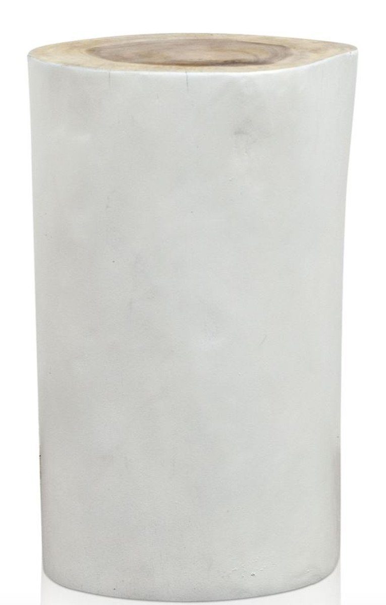 H. Weiß - Beistelltisch Hocker 27 x 45 cm Luxus Beistelltisch Ø / Padrino Möbel Casa