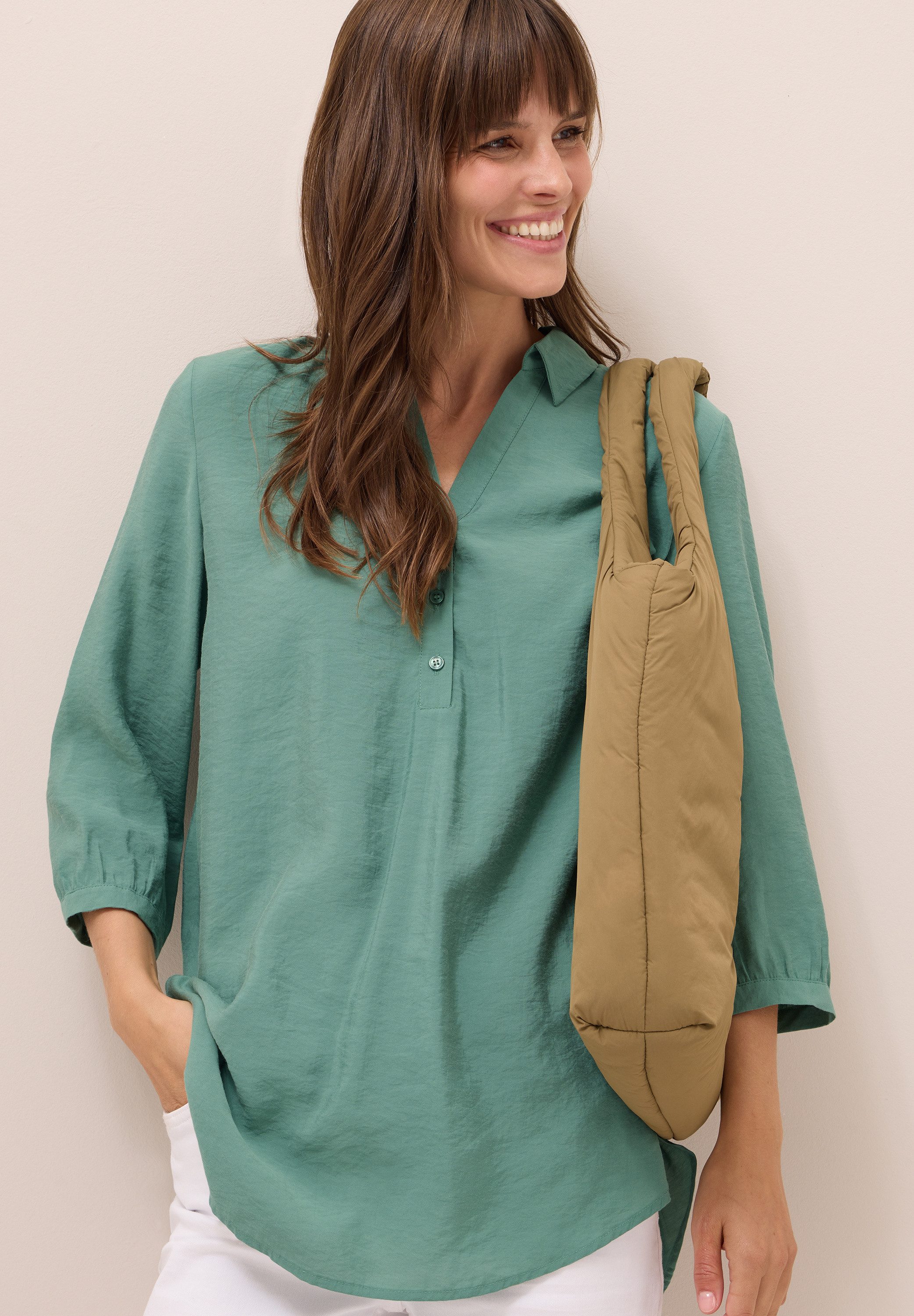 CECIL Klassische Bluse mit abgerundetem Saum günstig online kaufen