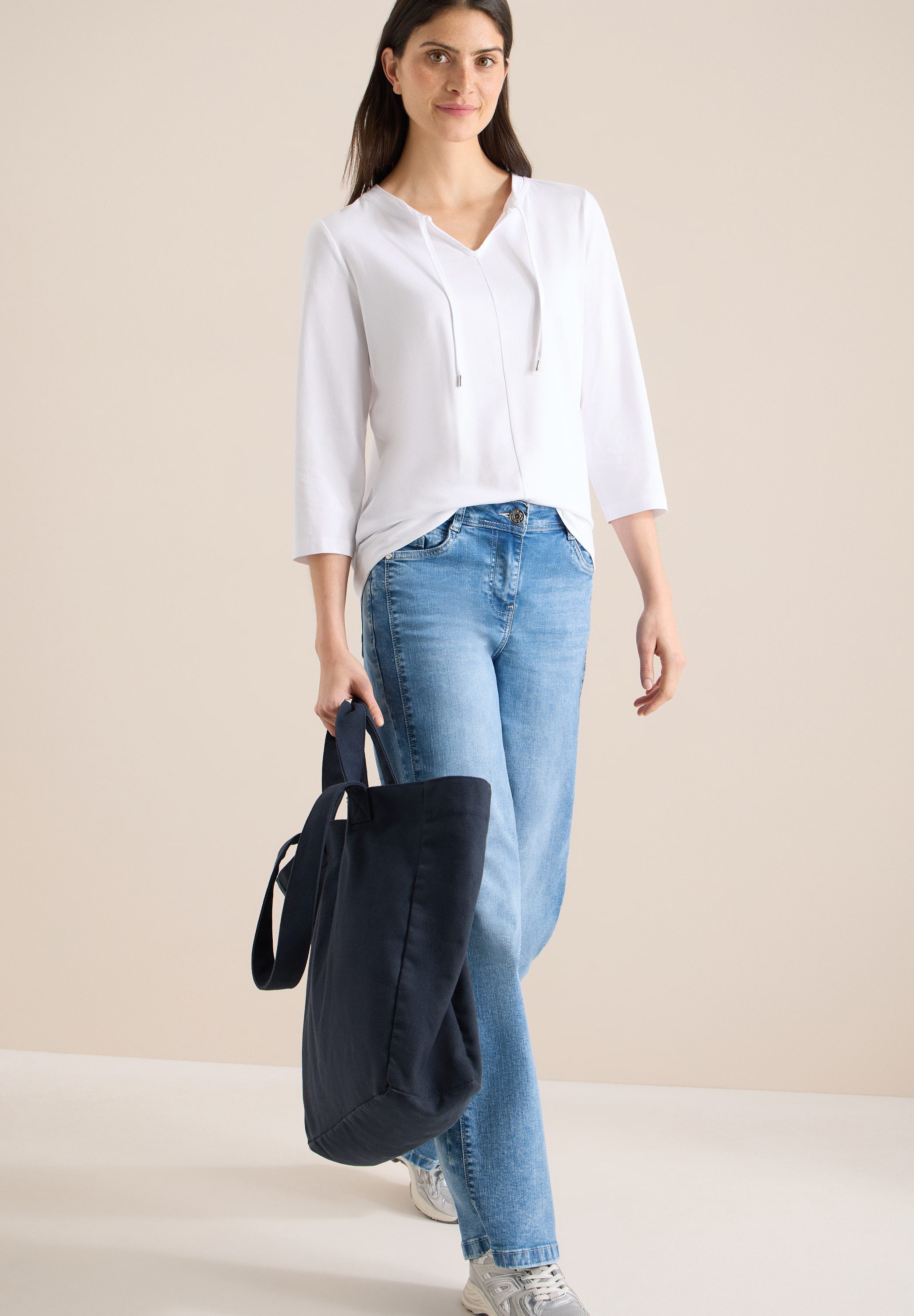CECIL Tunikashirt aus softem Materialmix