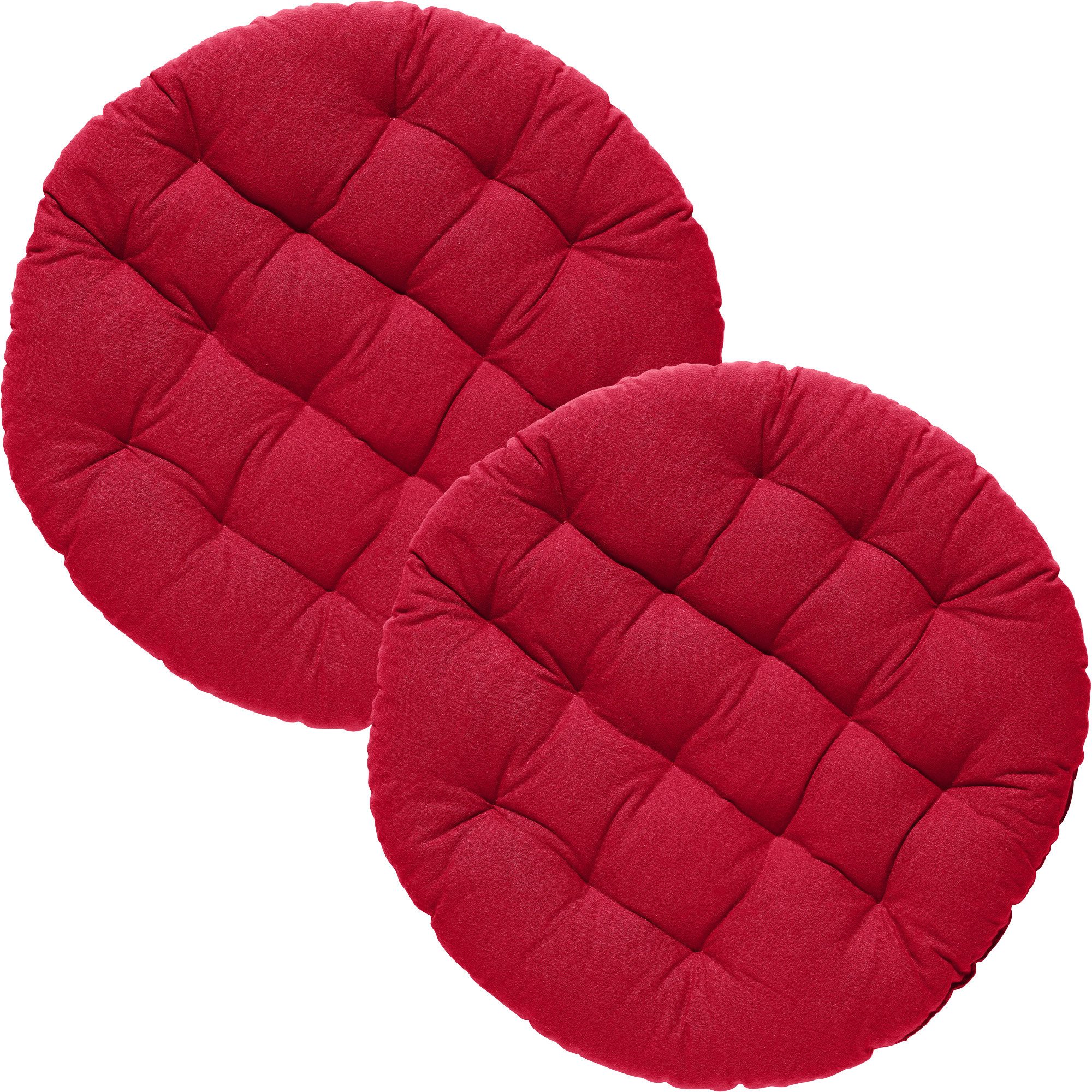 REDBEST Stuhlkissen Stuhlkissen rund 2er-Pack, Uni