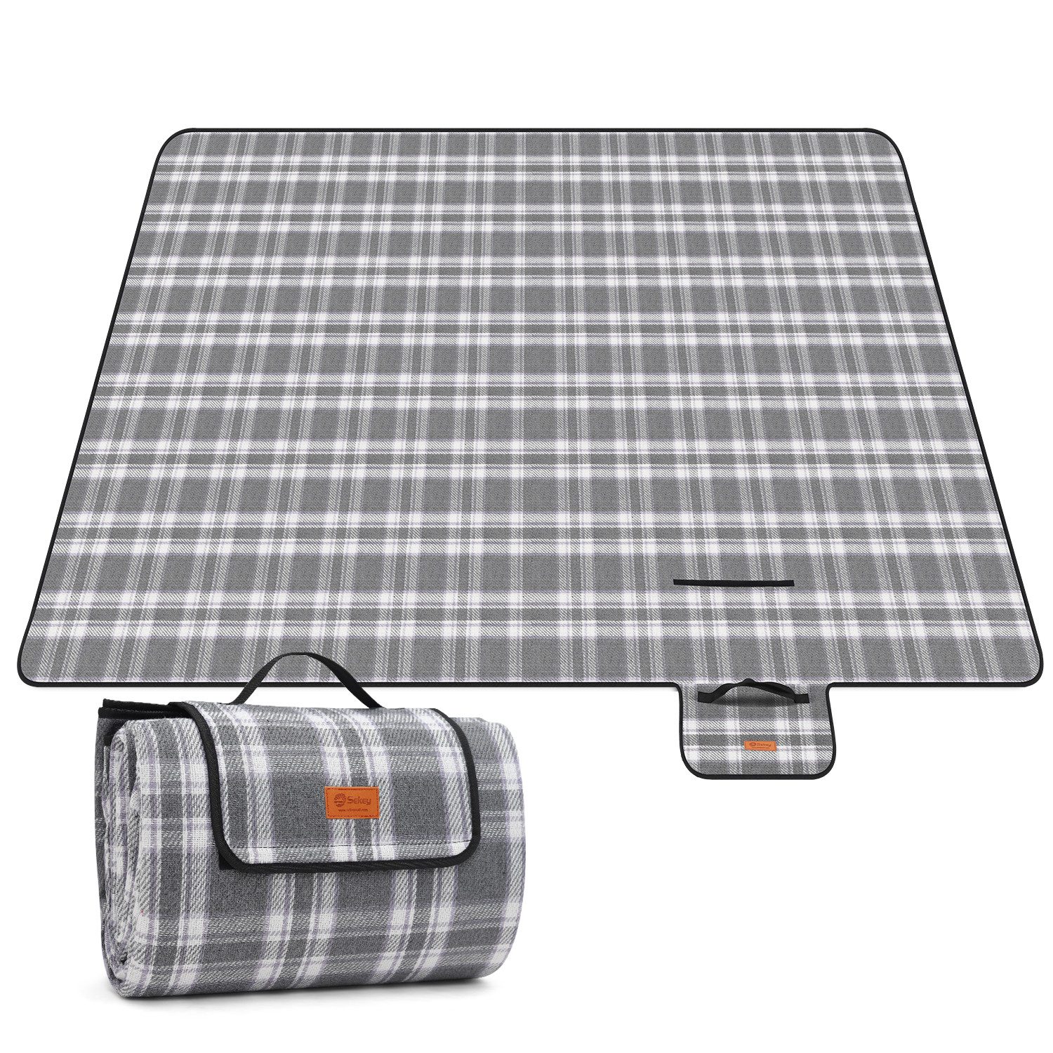 Picknickdecke Picknickdecke 200 x 200 cm Campingdecke Wasserdicht, 3 Schichten, Sekey, Campingdecke Wärmeisoliert mit Wasserdichter Unterseite