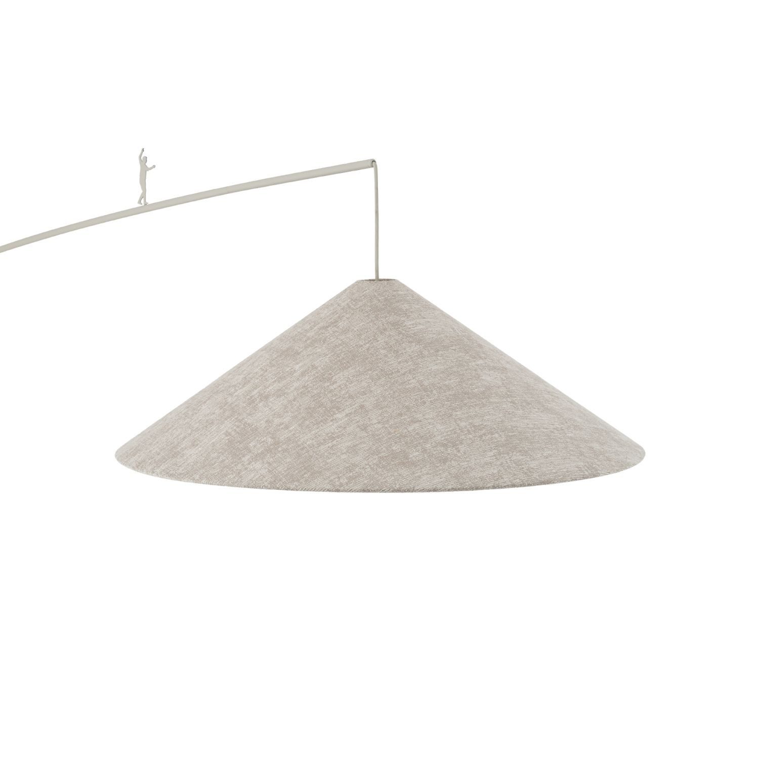 Licht-Erlebnisse Stehlampe PERAMON, ohne Leuchtmittel, Metall Stoff E27 240 cm Beige Seidengrau Modern