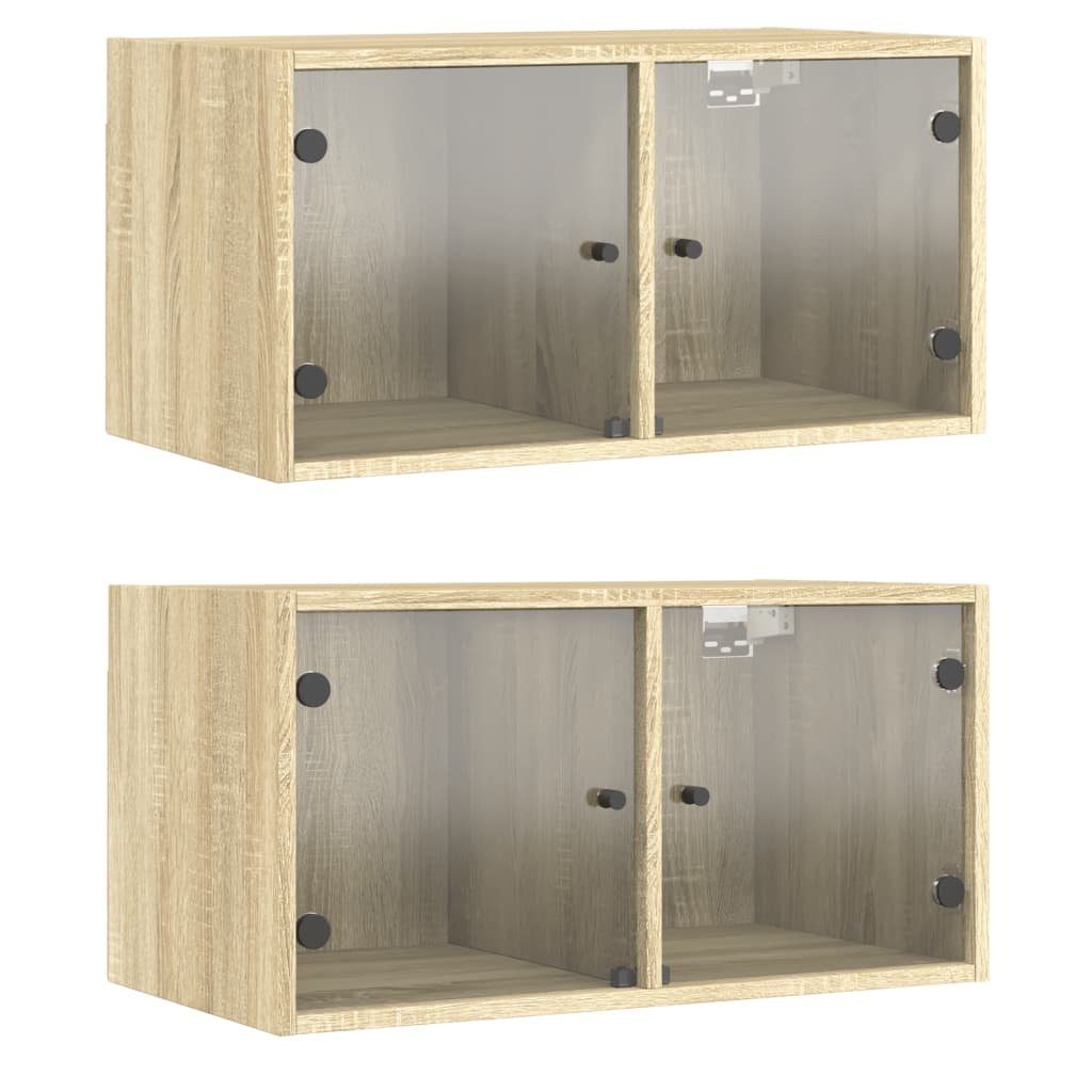 vidaXL Hängeschrank Wandschränke mit Glastüren 2 günstig online kaufen