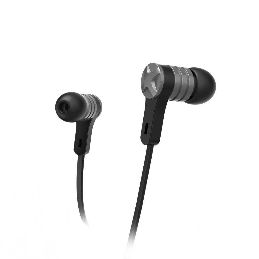 Hama Kopfhörer "Intense", In-Ear, Mikrofon, Flachbandkabel In-Ear-Kopfhörer schwarz