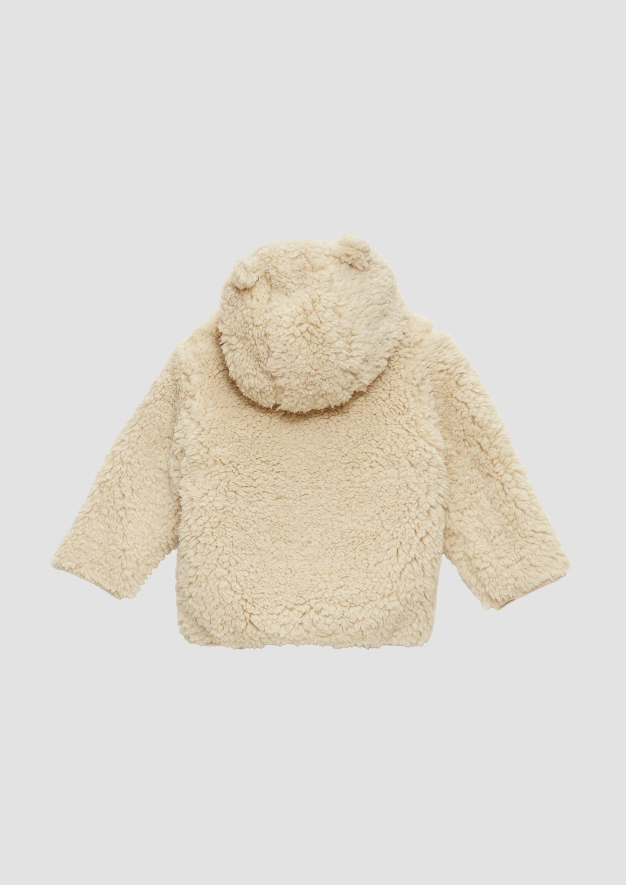 s.Oliver Funktionsjacke Sweatshirt Jacke Teddyplüsch-Jacke mit Öhrchen