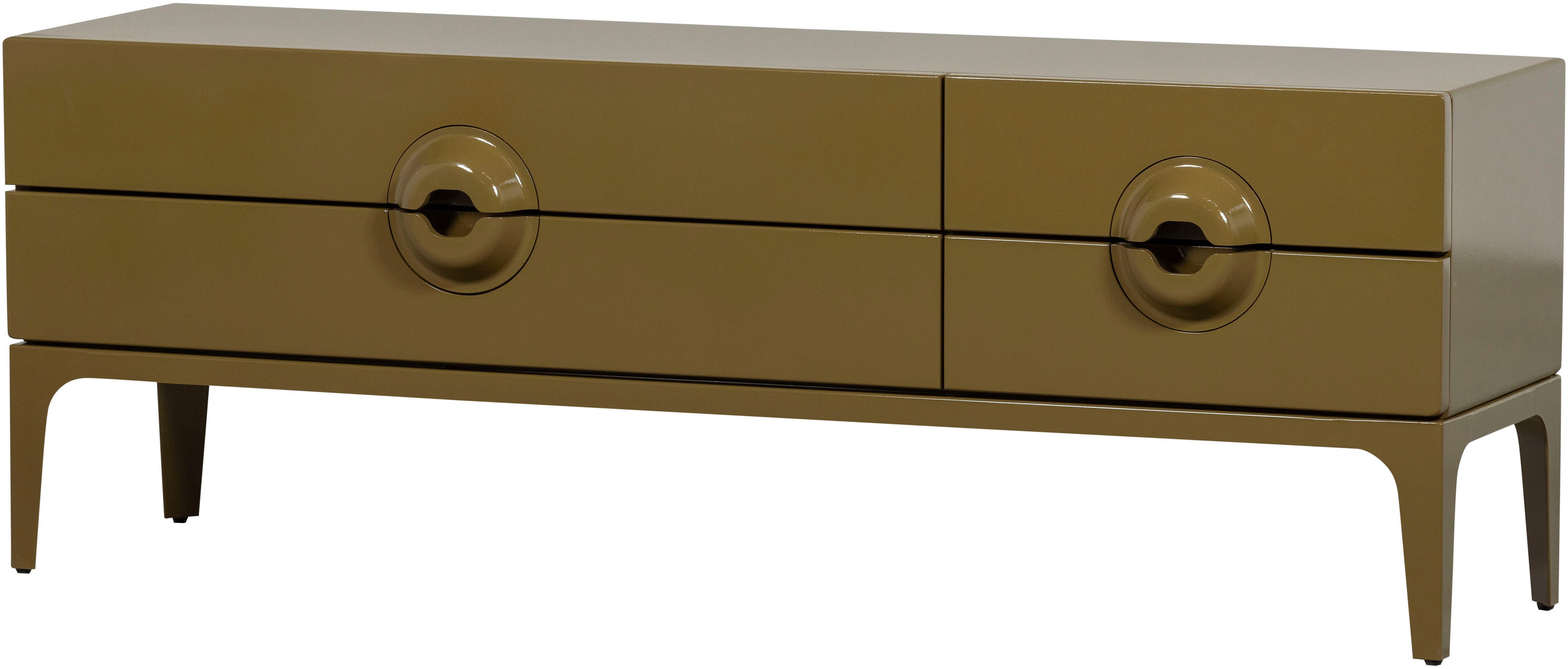 WOOOD Lowboard Merge mit Eukalyptusholz und 4 Schubladen, Eukalyptusholz, Tragkraft 120 kg, Metallbeine