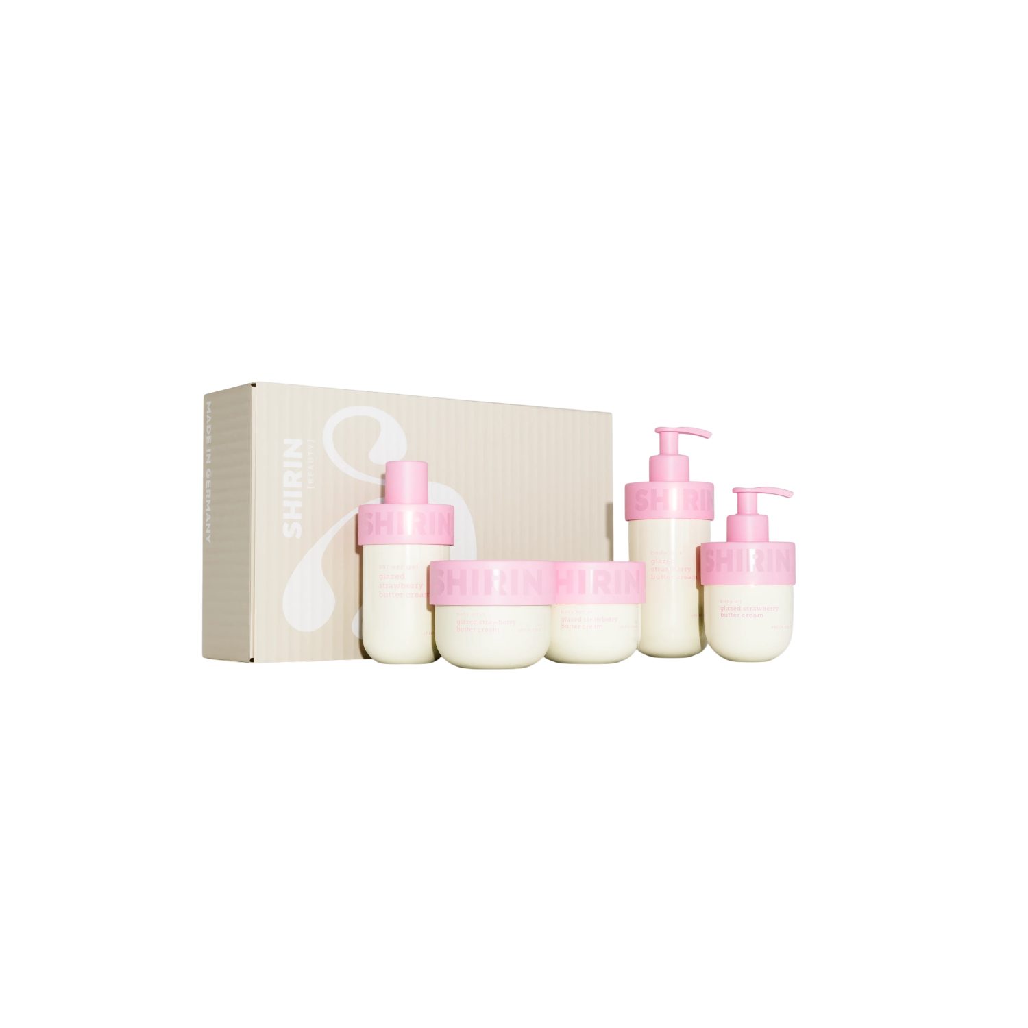 Shirin Beauty Duschgel The Complete Bodycare - 5er Set Glazed Strawberry Butter Cream, 5-tlg.